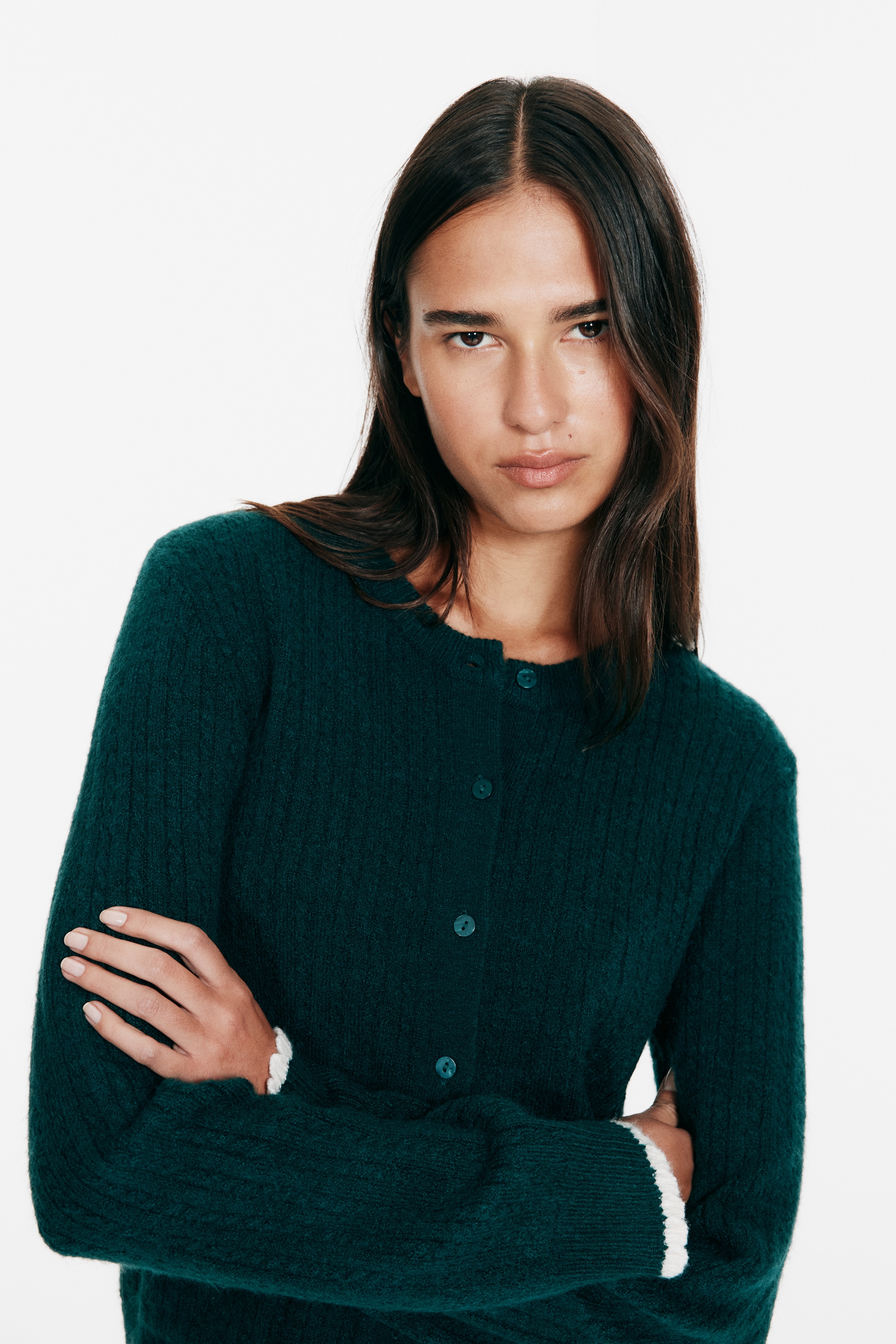 Cable-knit cardigan