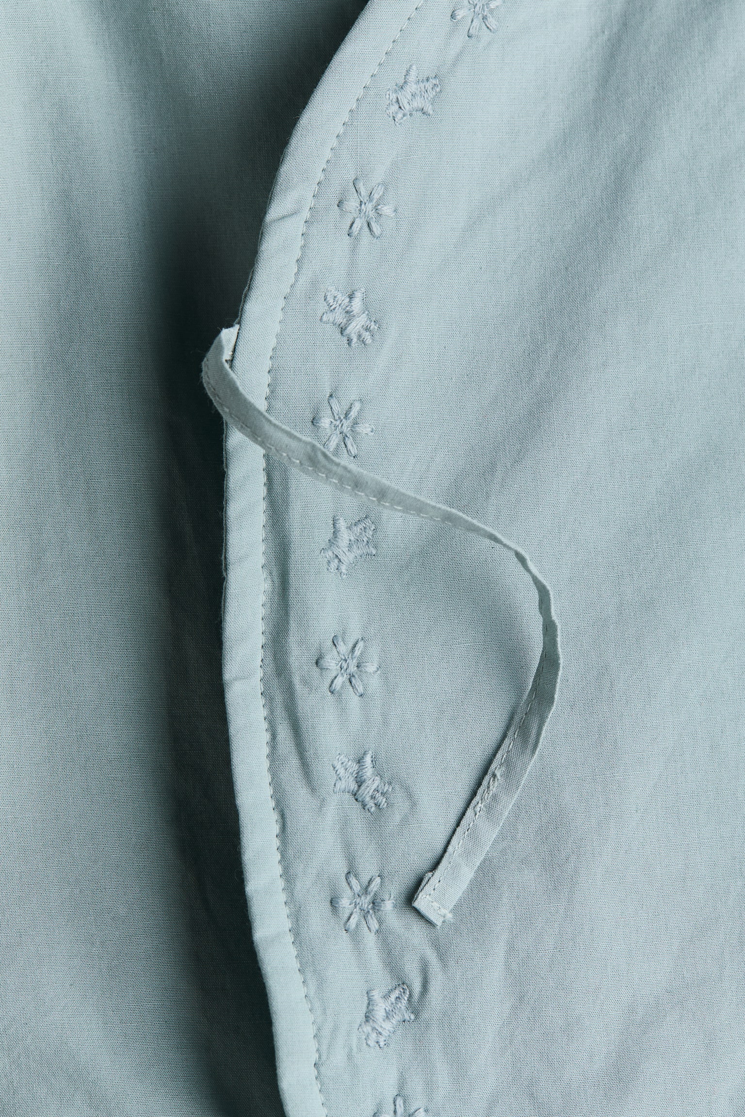 Детская куртка H&M Embroidered-Detail Cotton, цвет: Пыльный бирюзовый — фото 2