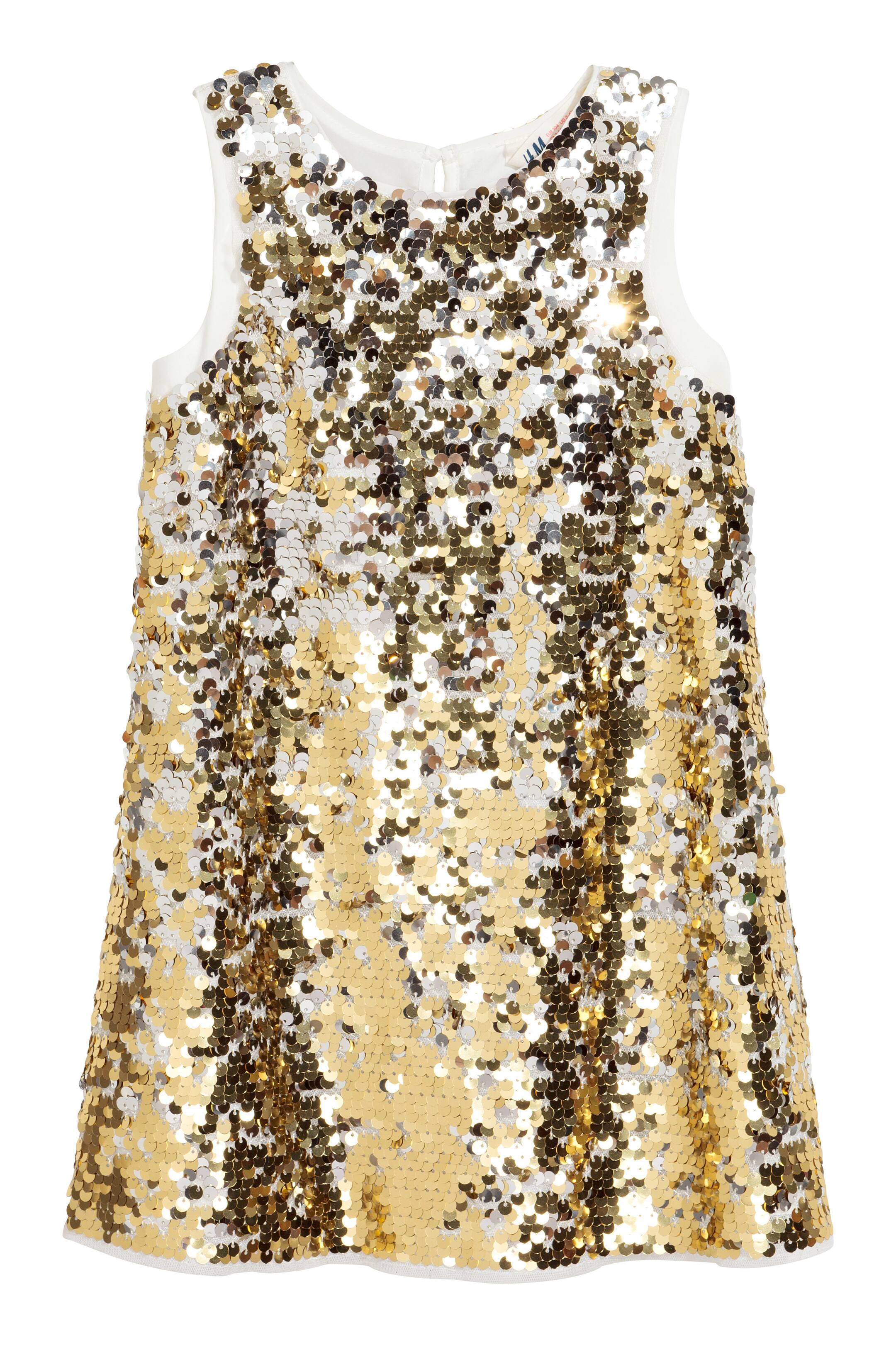 View larger image: Sequined dress - Gold/White - Kids | H&M GB 1