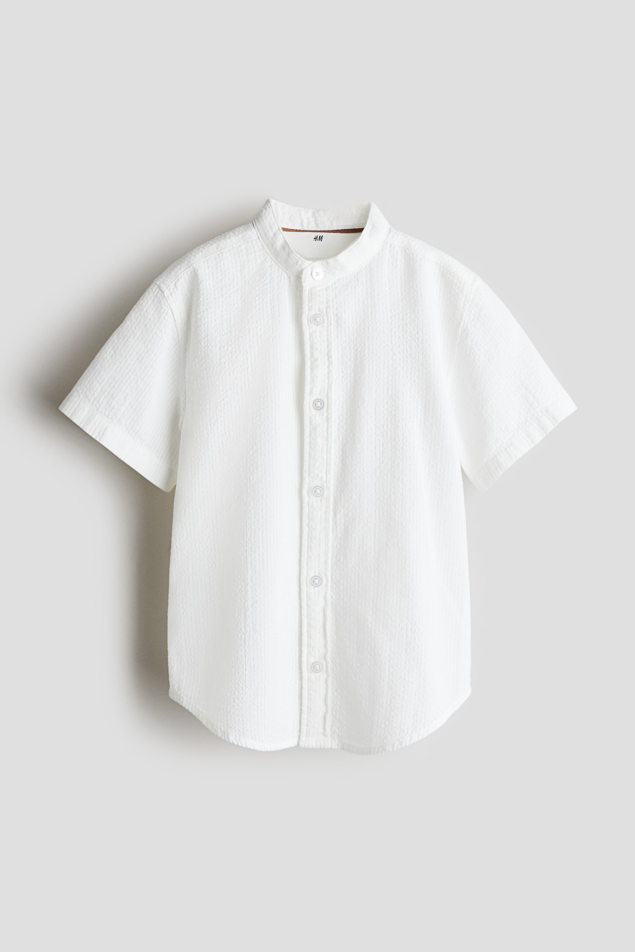 Band-collar Cotton Shirt