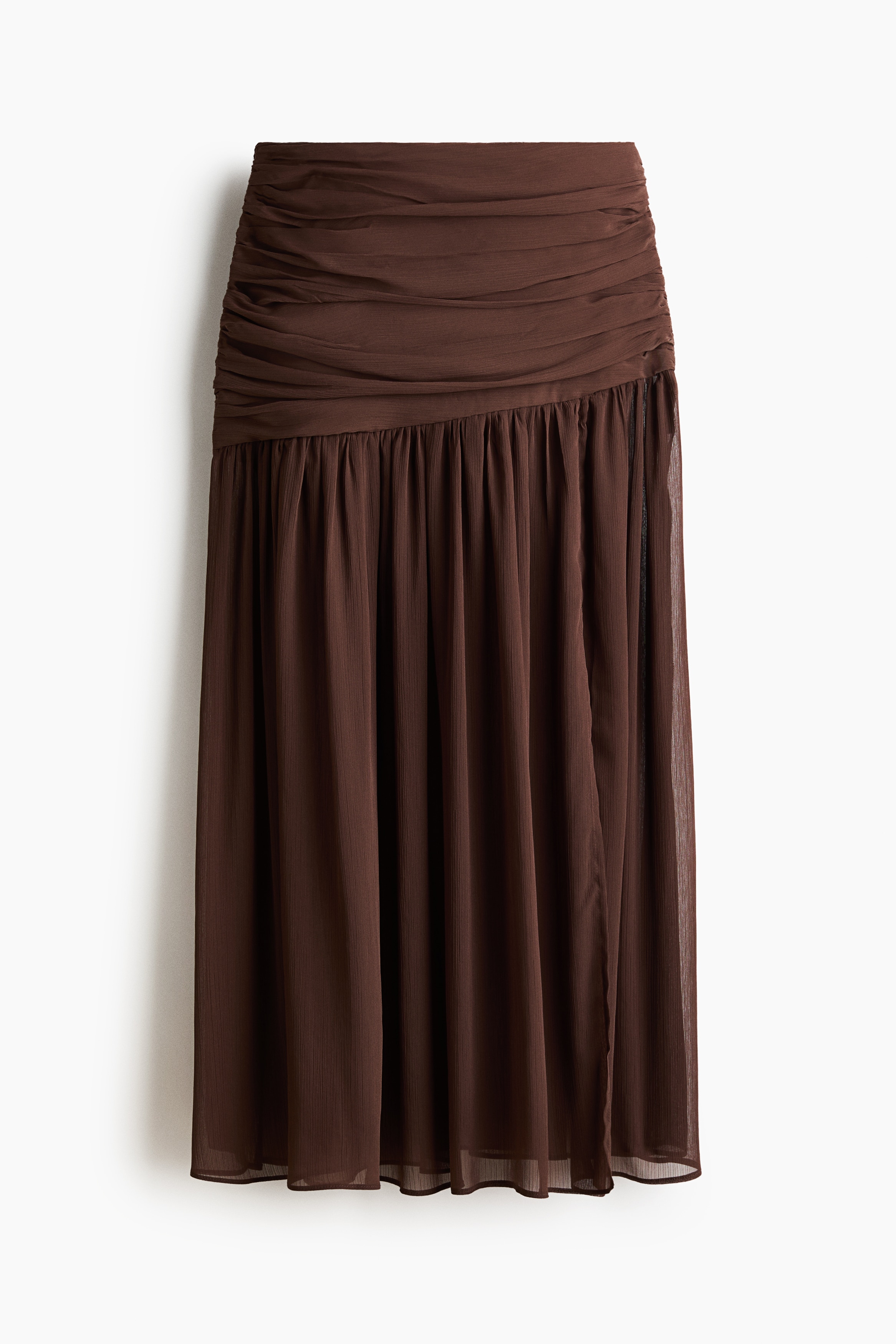 Sheer maxi skirt - Dark brown/Black/Light yellow