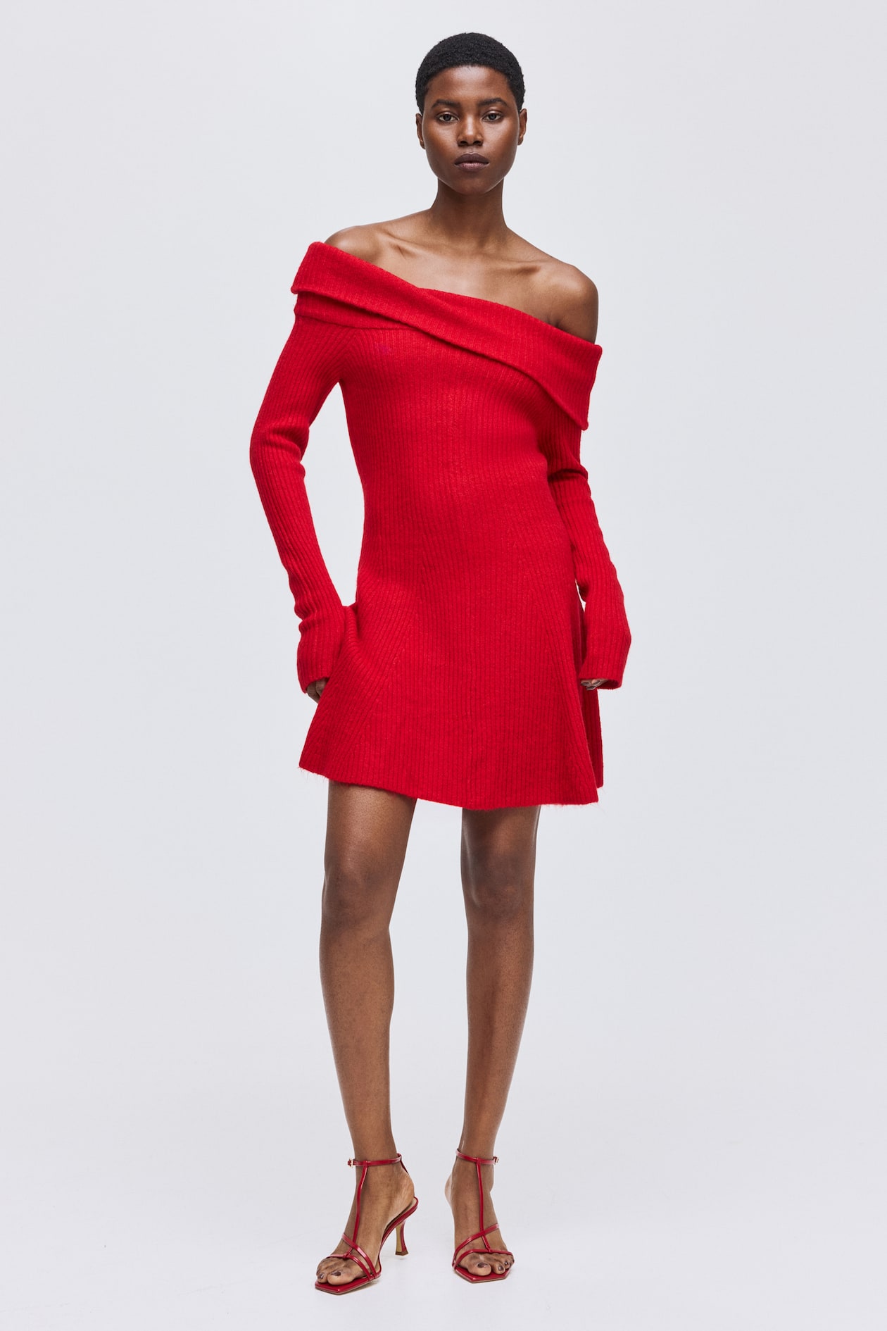 Rib-Knit Off-the-Shoulder Dress - image 2