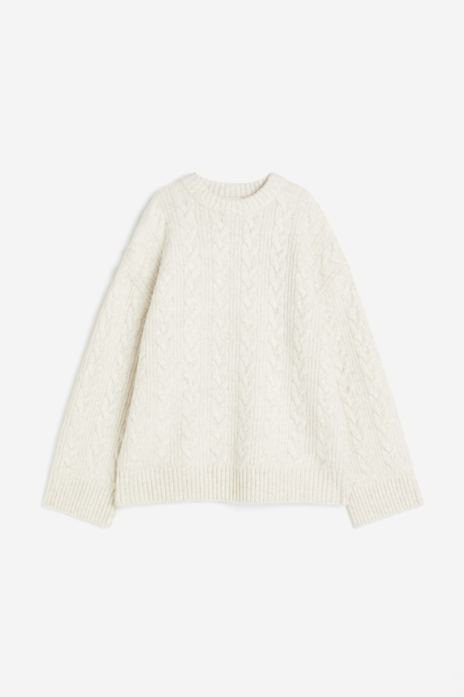Oversized cable-knit jumper - Natural white - 2