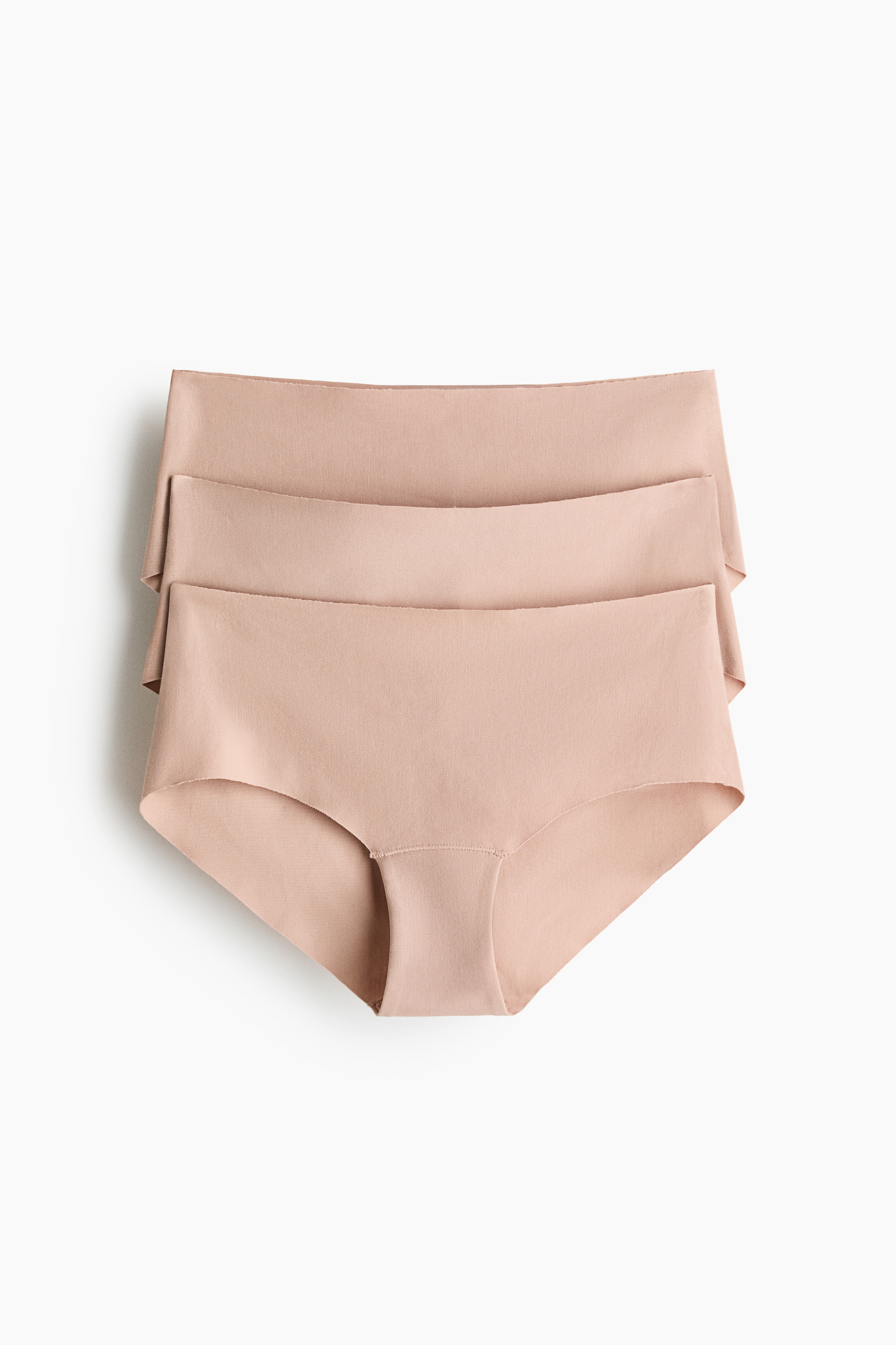 3-pack Invisible Cotton Hipster Briefs - Beige