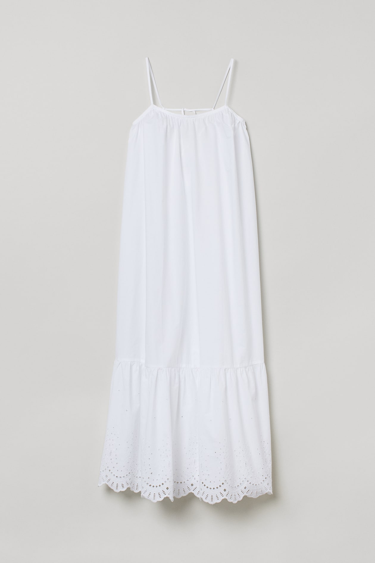 Long Poplin Dress - Sleeveless - Long - White - Ladies | H&M US