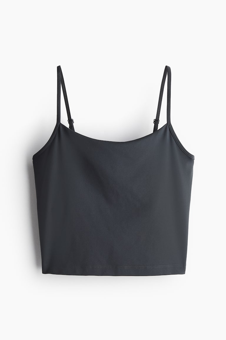 Cropped sports vest top in DryMove™ - Round Neck - Sleeveless - Dark ...