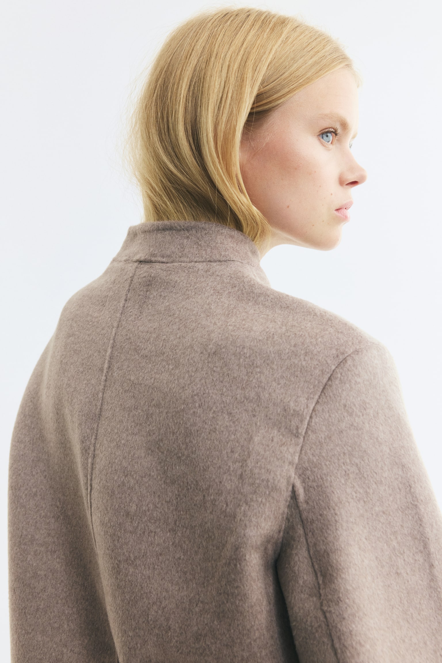 Женская куртка H&M Handmade Wool-Blend, цвет: Светлый серо-коричневый — фото 4
