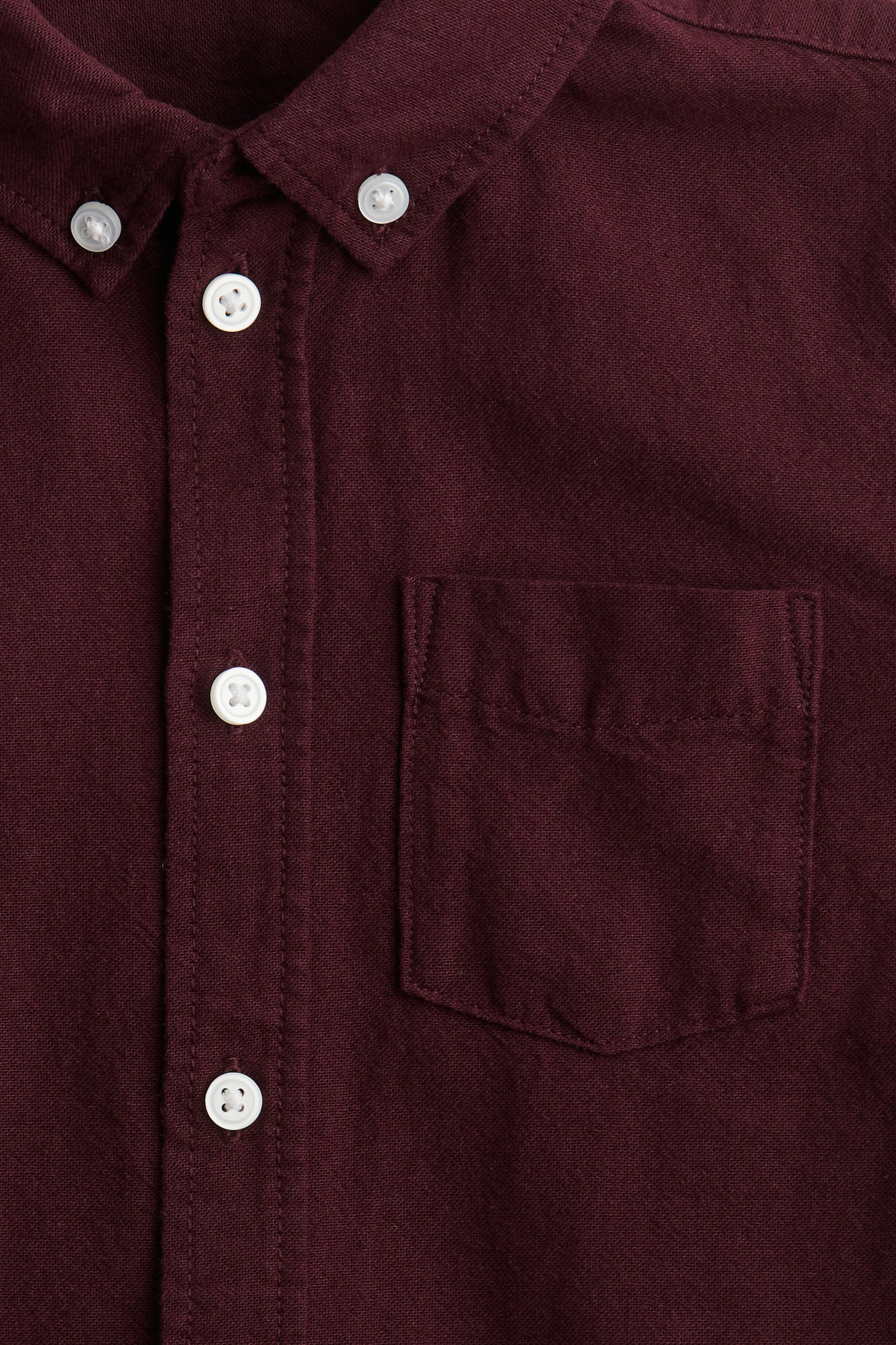 Button-down cotton shirt - Dark red/Light beige/White - 2