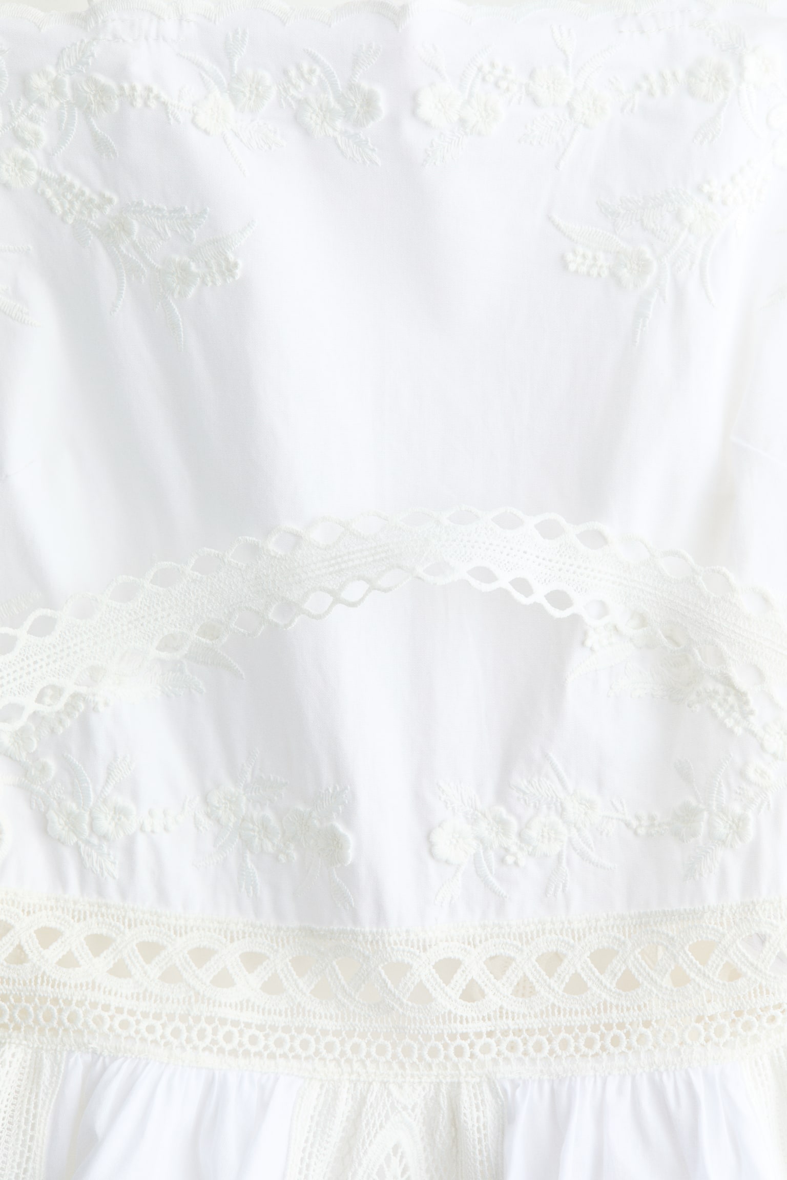 Lace-detail strappy dress - White - 6