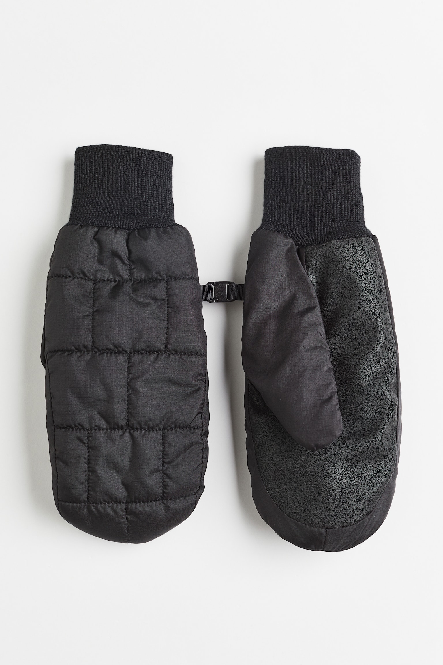 Water-repellent padded mittens - Black - 1