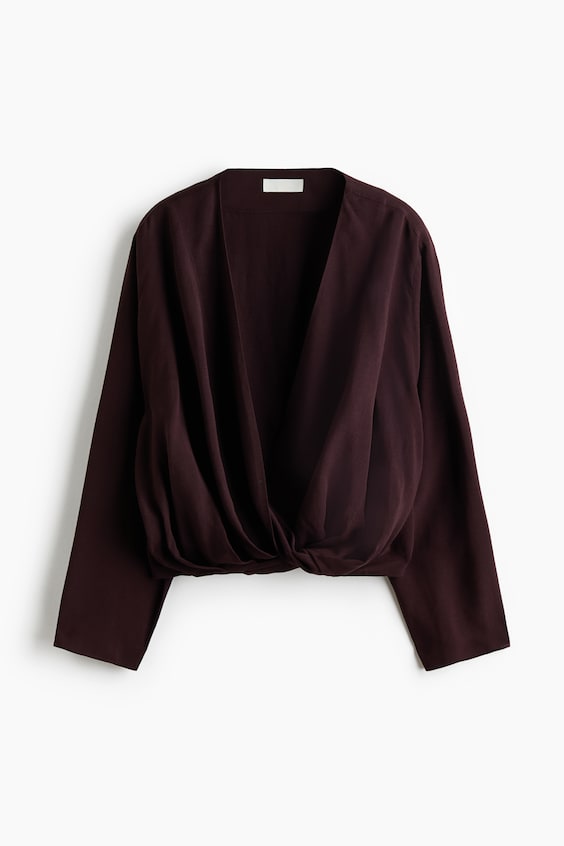Женские блузки H&M Linen-Blend Wrap Blouse