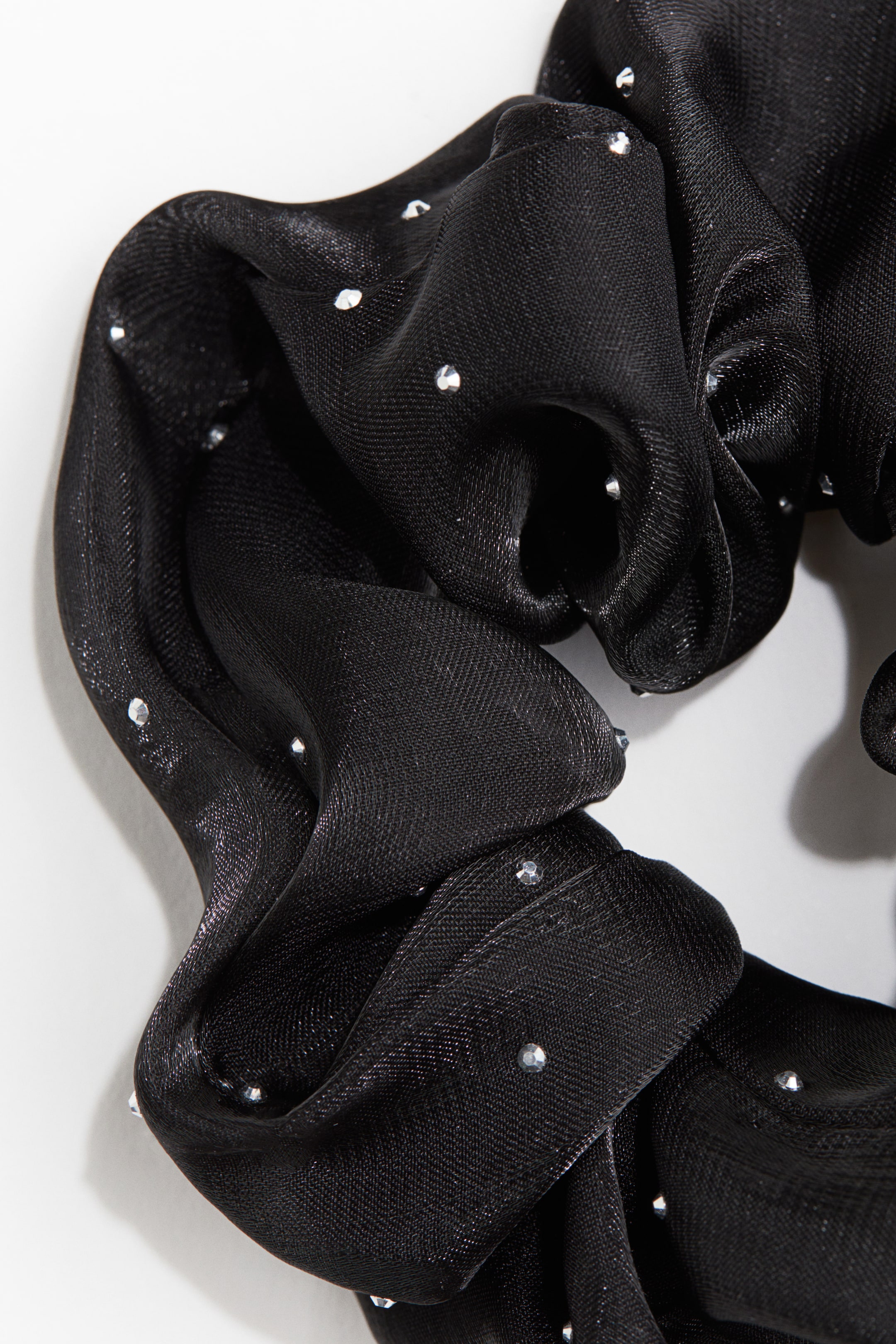 View larger image: Rhinestone-embellished scrunchie - Black | H&M 5