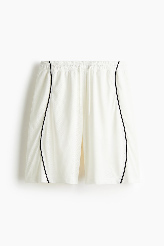 Relaxed-Fit Mesh Shorts - White - 1