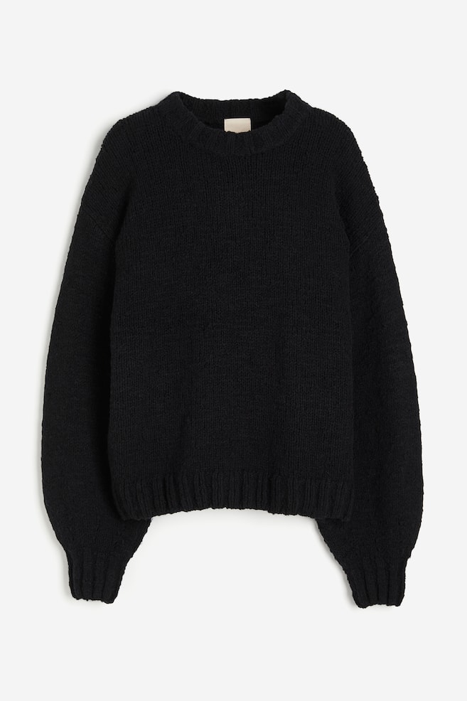 Sweter z domieszką wełny - Czarny - 2