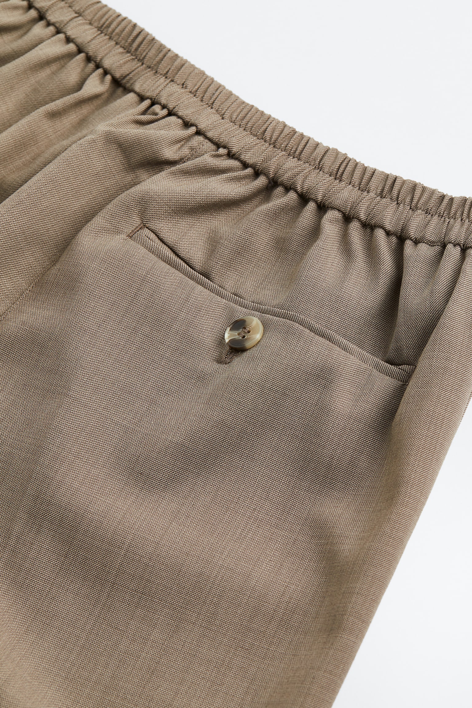 Wool Blend Tailored Pants - Dark beige - 2