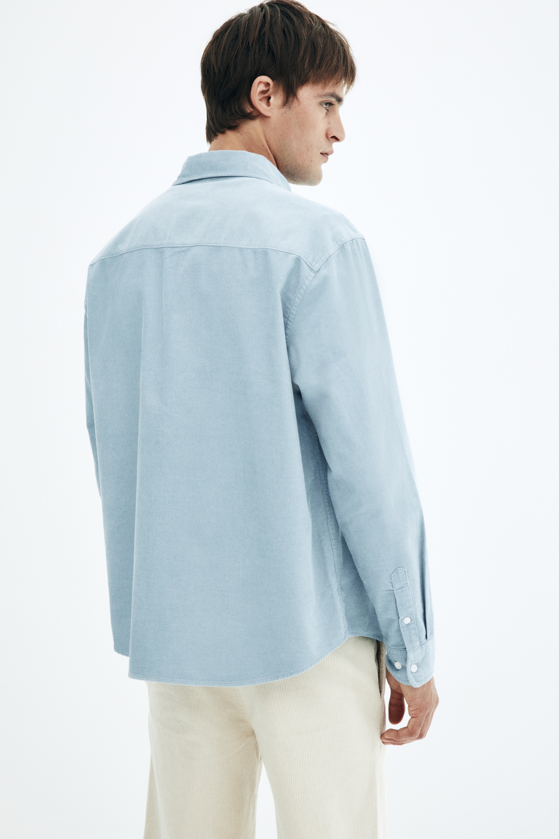 レギュラーフィット コーデュロイシャツ - ブルー - Men | H&M JP