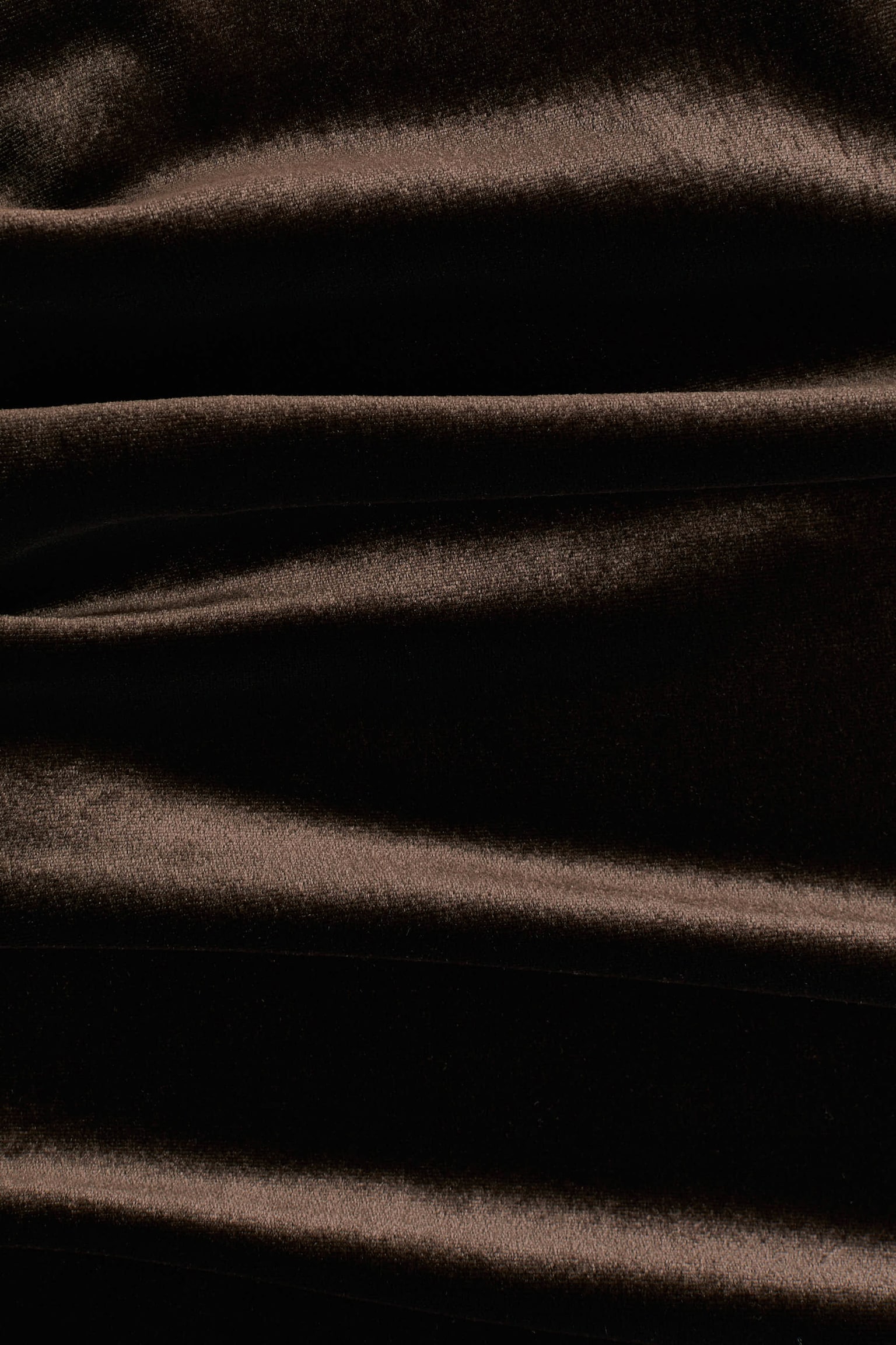 Рокля от плюш без ръкави - Тъмнокафяв/Черен - 8