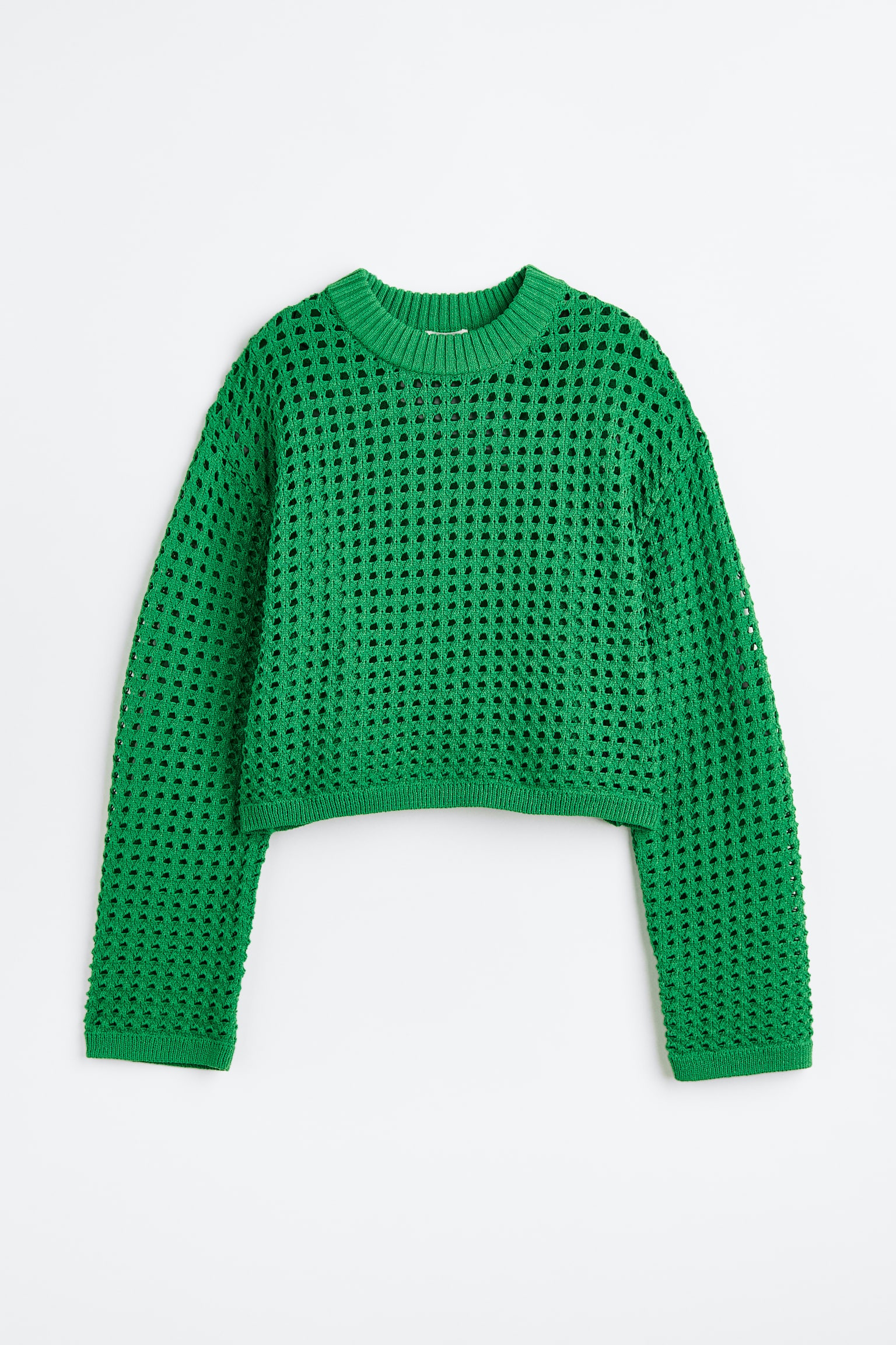 Pointelle-knit jumper - Green