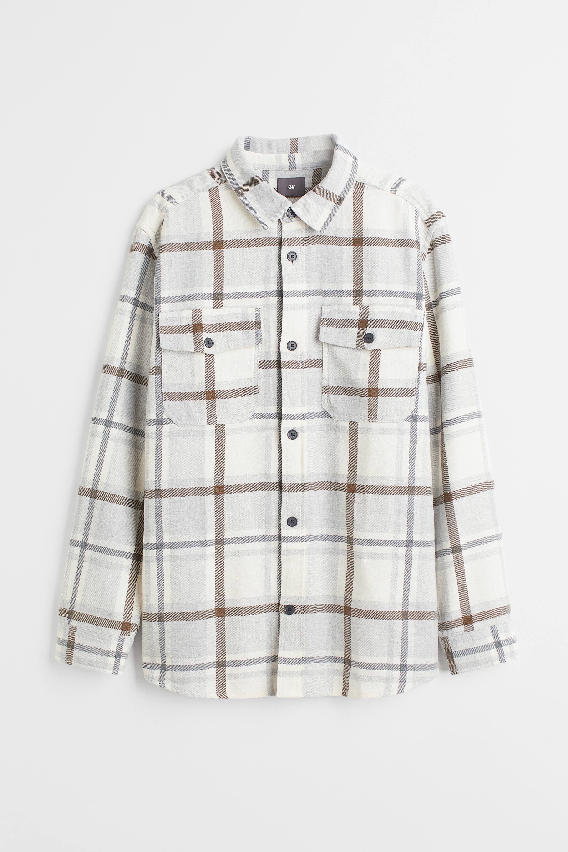 View larger image: Cotton overshirt - Grey/Brown checked - Men | H&M 1