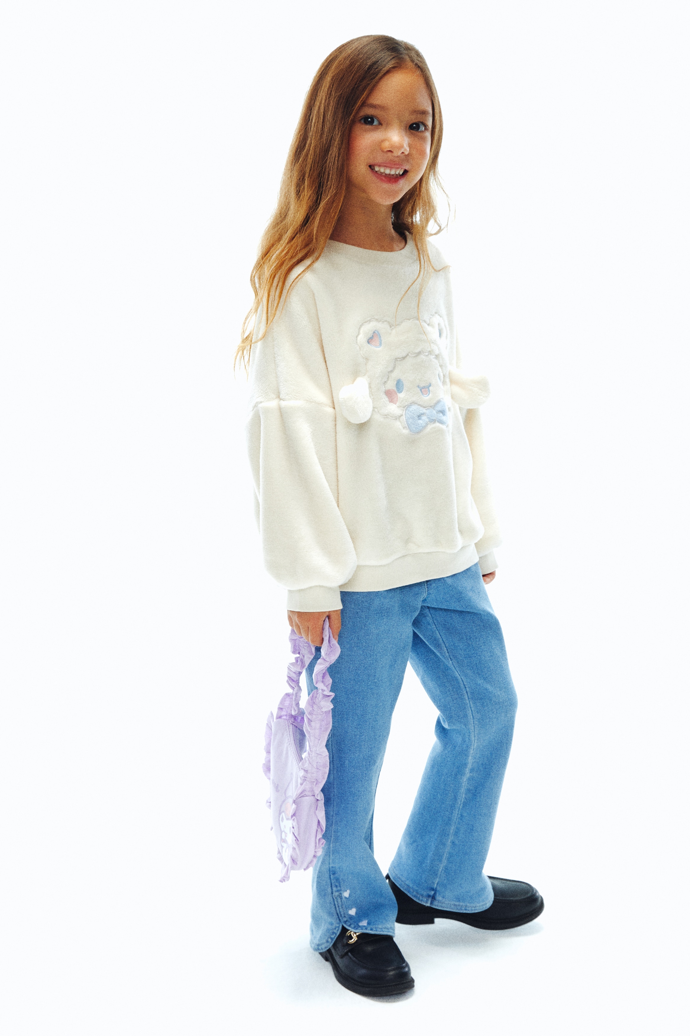 刺繍ディテール デニムジェギンズ - ライトデニムブルー／ハート