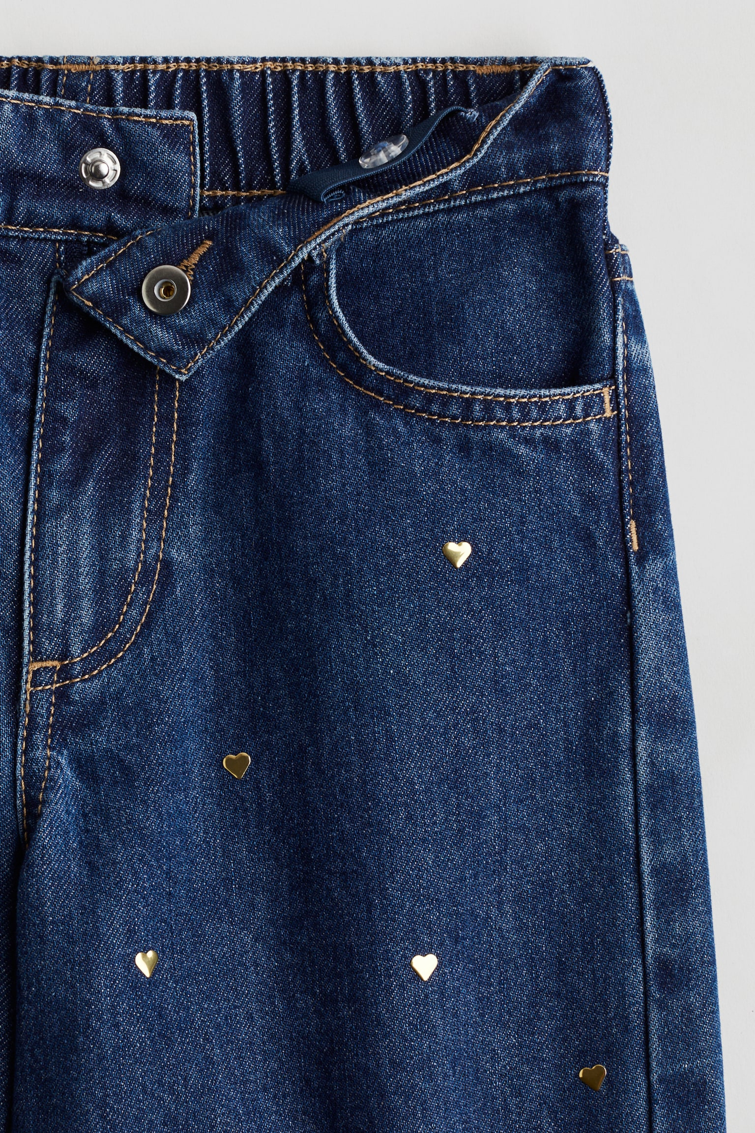 Motif-detail Wide Leg Jeans - Dark denim blue/Hearts/Black/Hearts/Denim blue/Hearts/Denim blue/Floral - 2