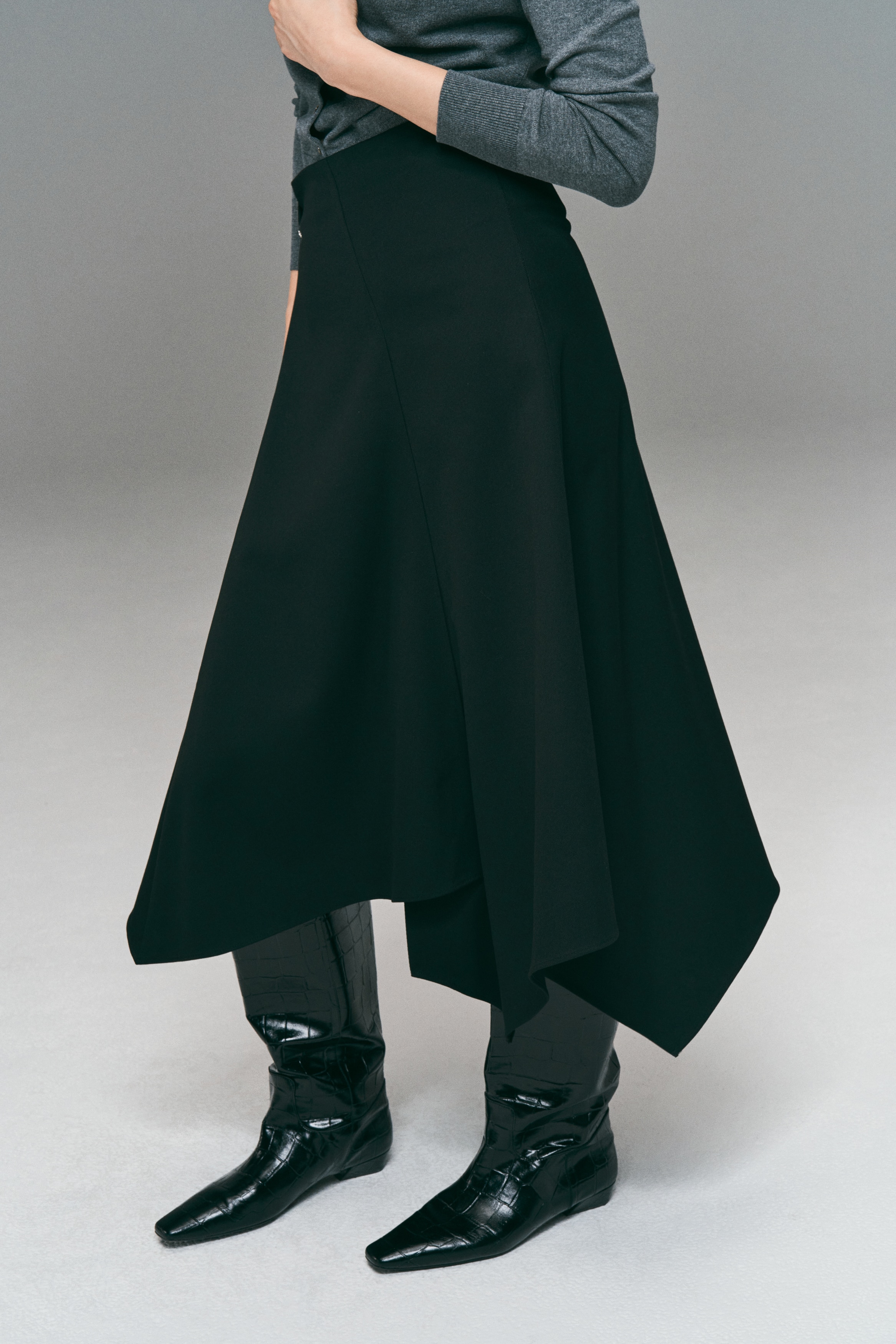 アシンメトリースカート - ブラック - レディース | H&M JP
