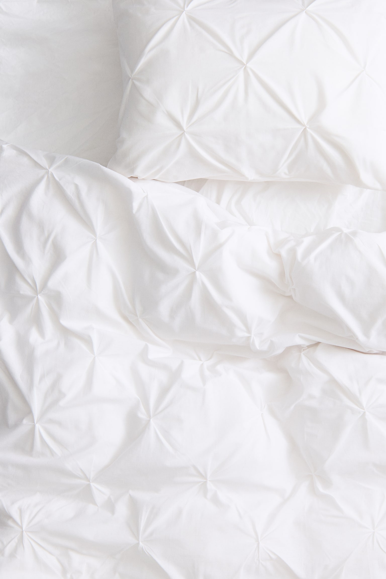 Pintucked single duvet cover set - White - 3