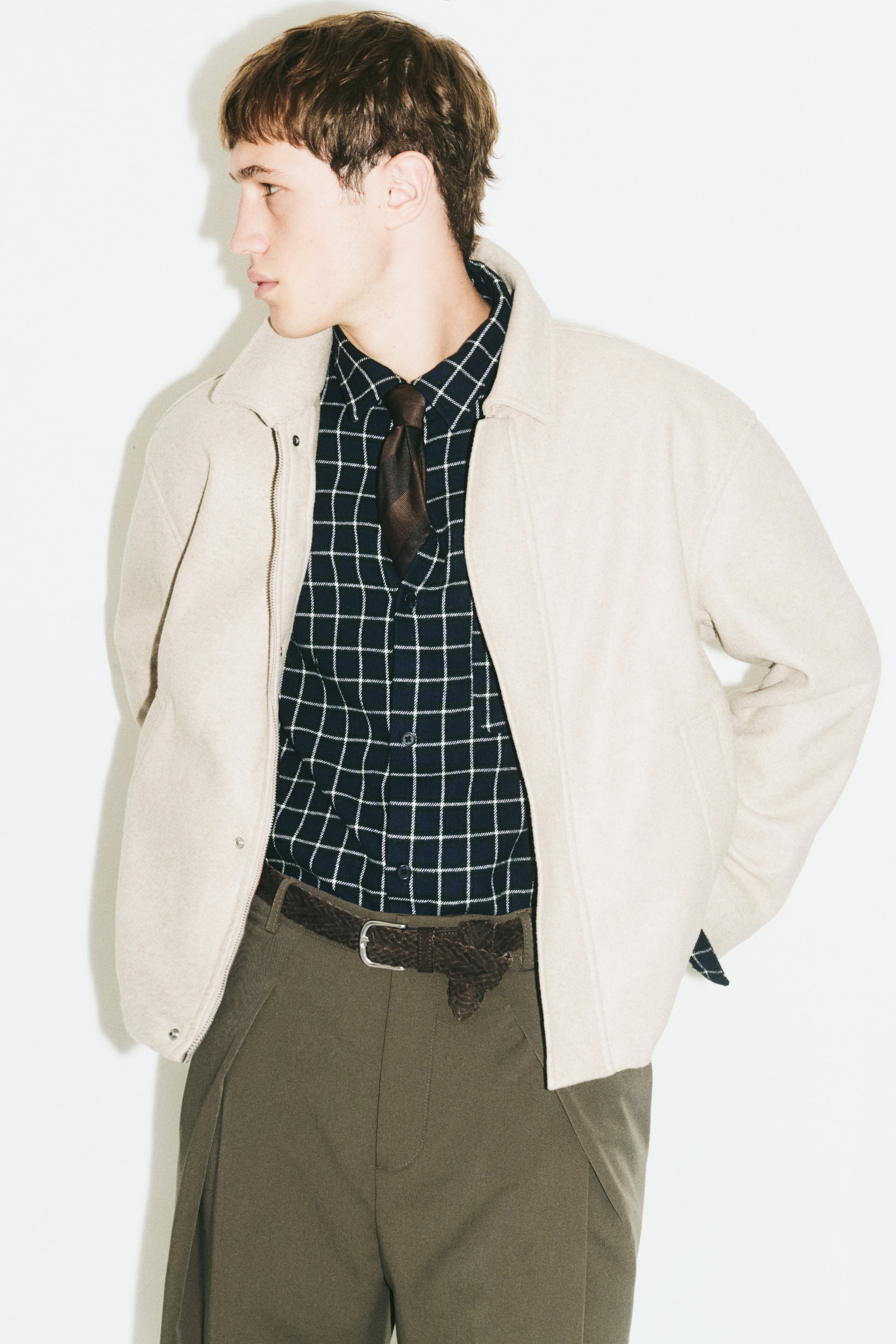View larger image: Felted overshirt - Light beige - Men | H&M 1