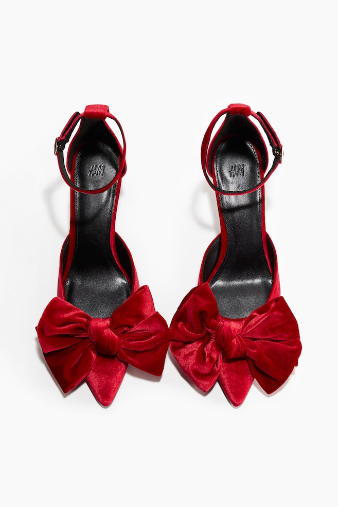 Salones de velour con lazo - Rojo - 1