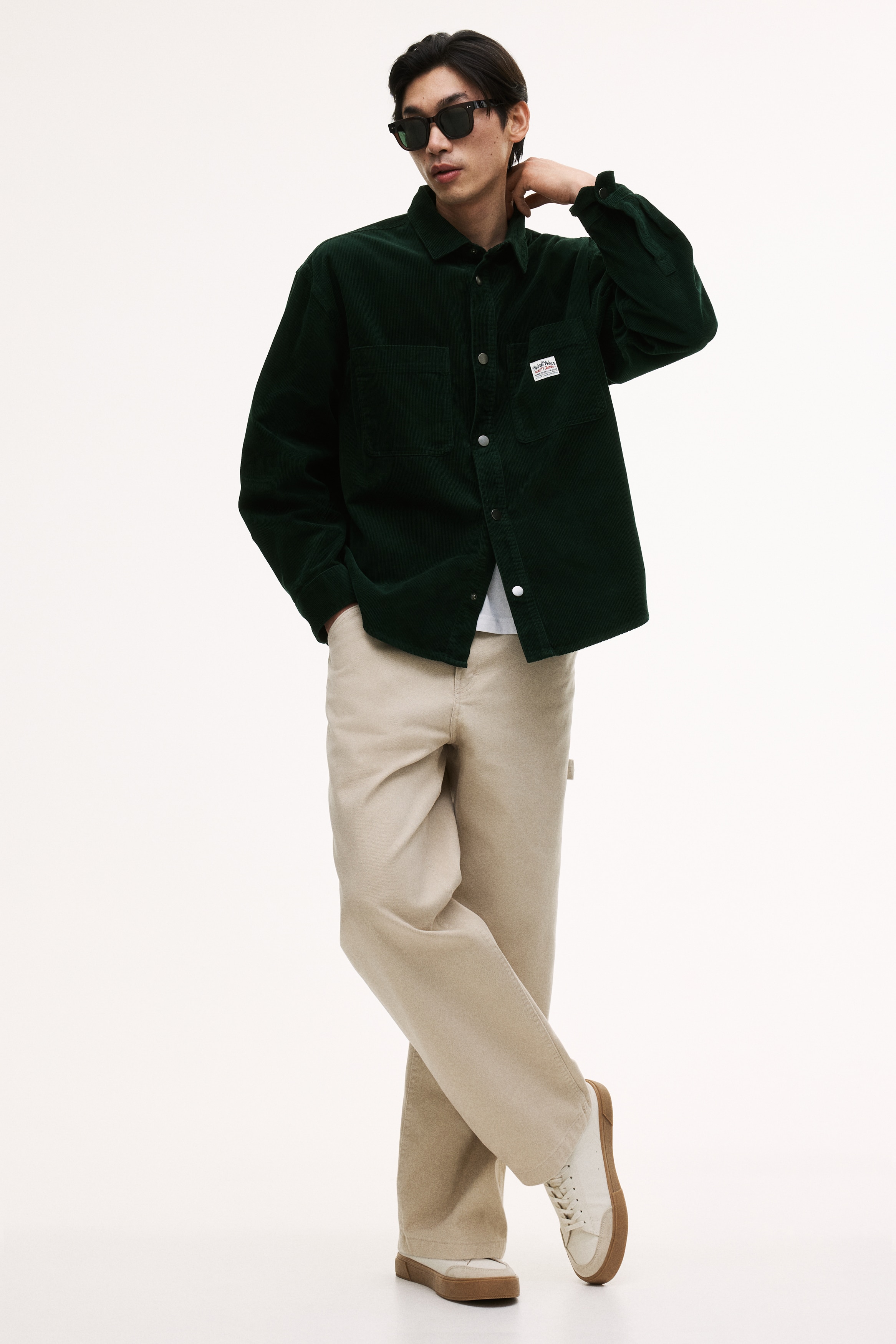 Oversized cotton corduroy shirt