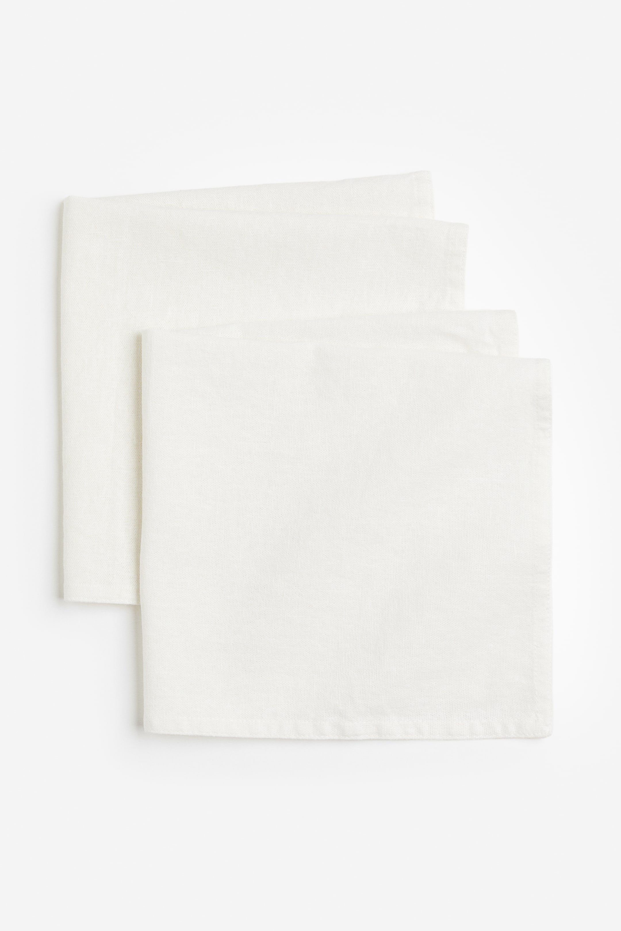 2-pack linen-blend napkins - White - Home All | H&M GB 3