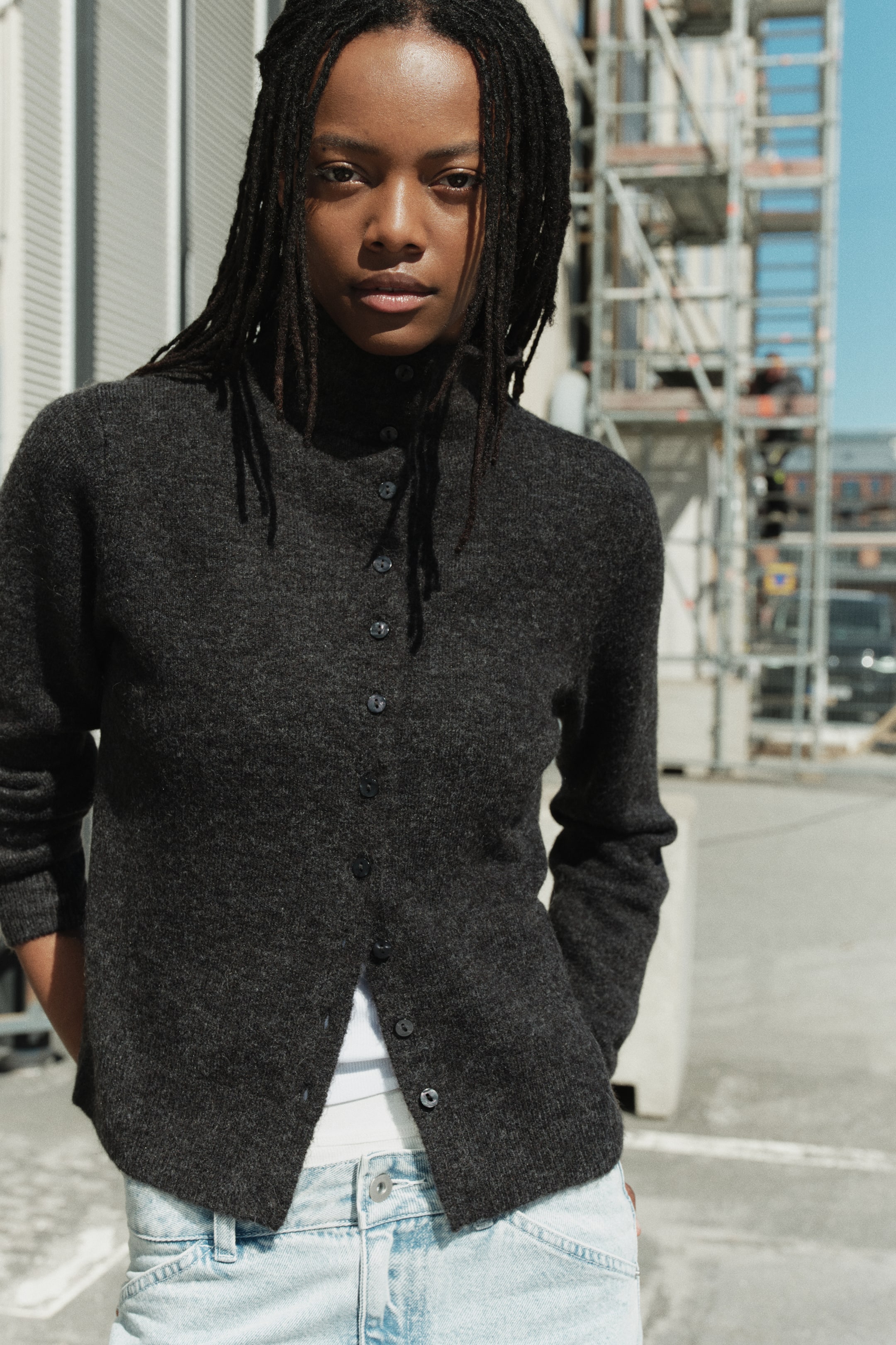 Bouclé-Knit Cardigan