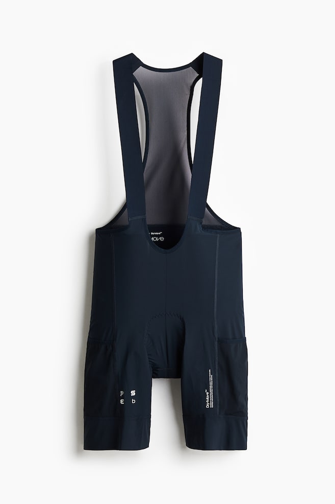 Mid-length cycling bib shorts with DryMove™ - Navy blue/Dark grey - 1