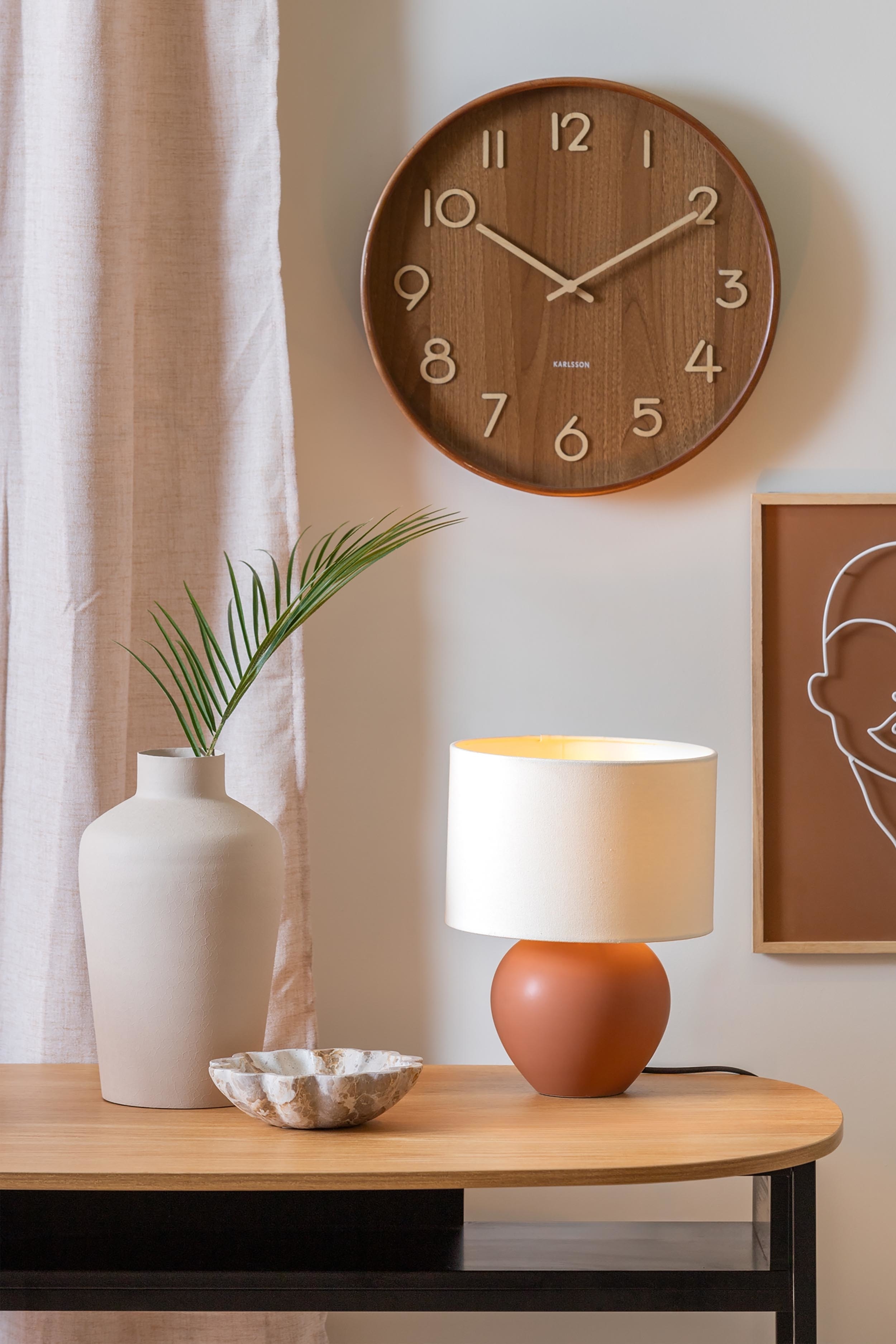 Alma Cone Lampe À Poser - Brun Caramel/Marron Chocolat