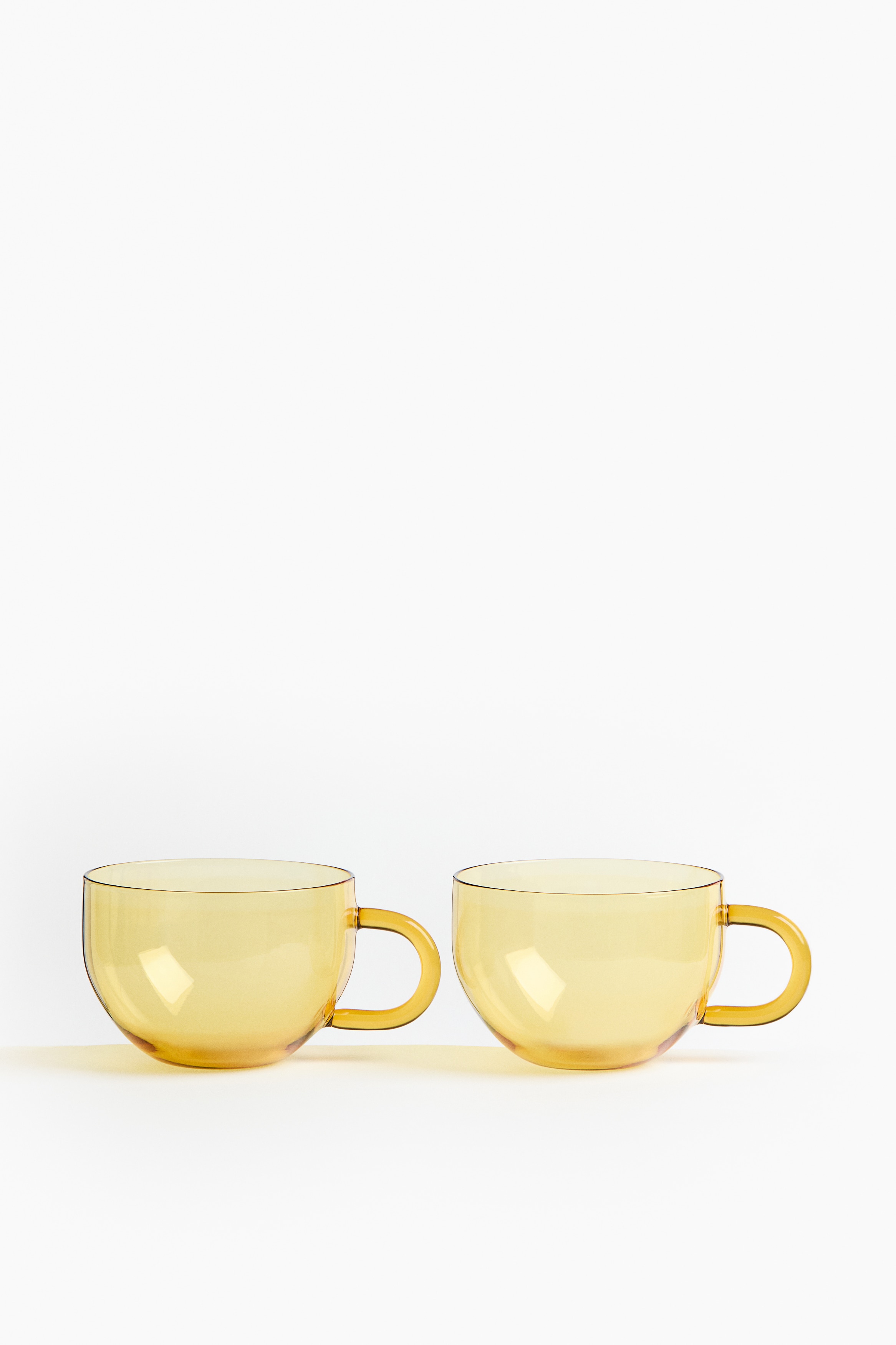 2-pak krus i glas - Gul/Klart glas/Grå