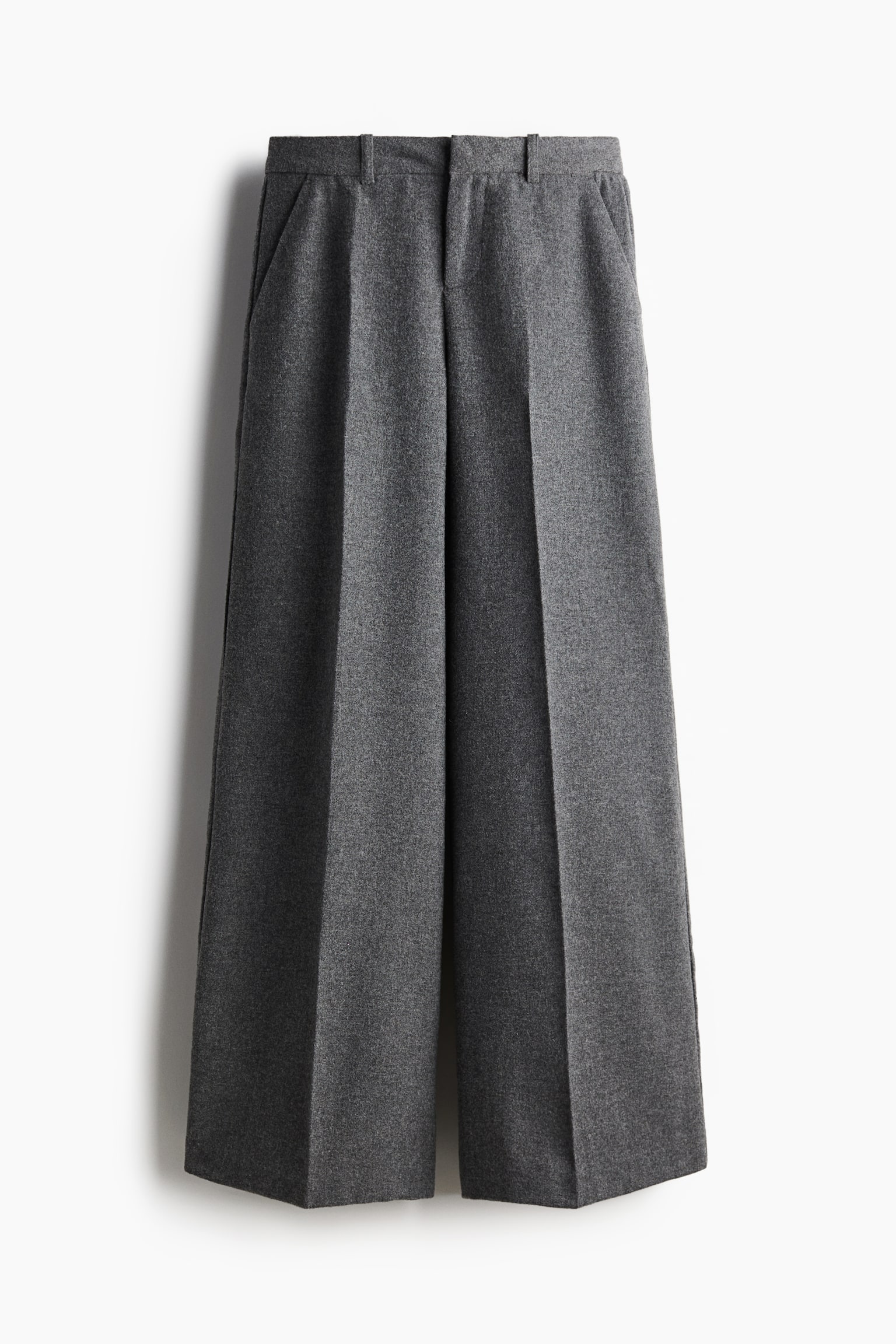 Wide tailored trousers - Dark grey marl/Black - 2