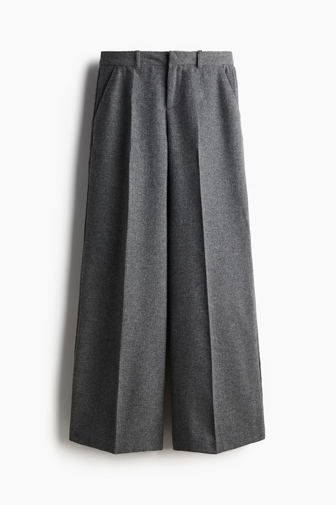 Pantalón sastre amplio - Gris oscuro jaspeado/Negro - 1