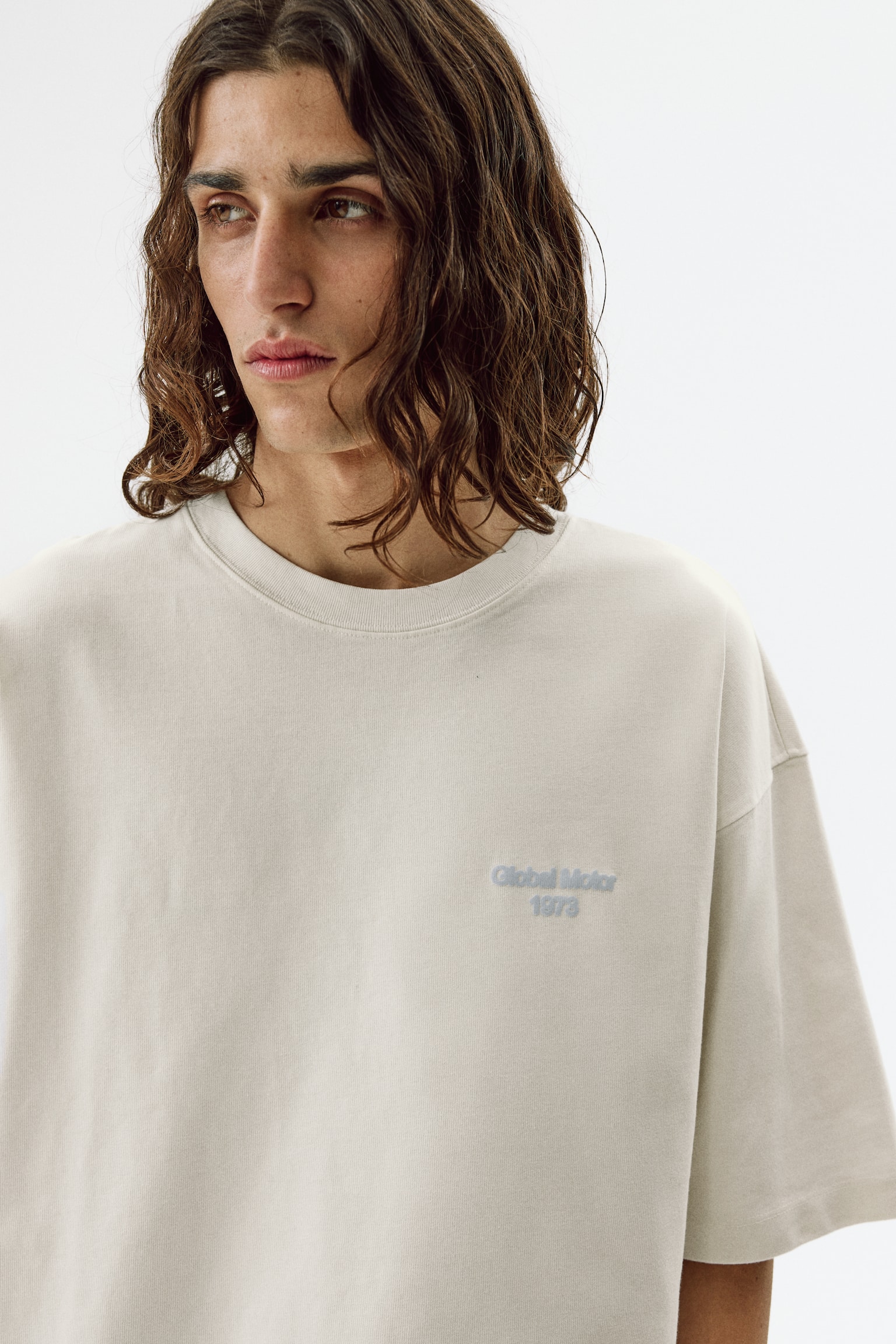 טישירט כותנה עם הדפס Oversized Fit-קרם/מכונית - 7