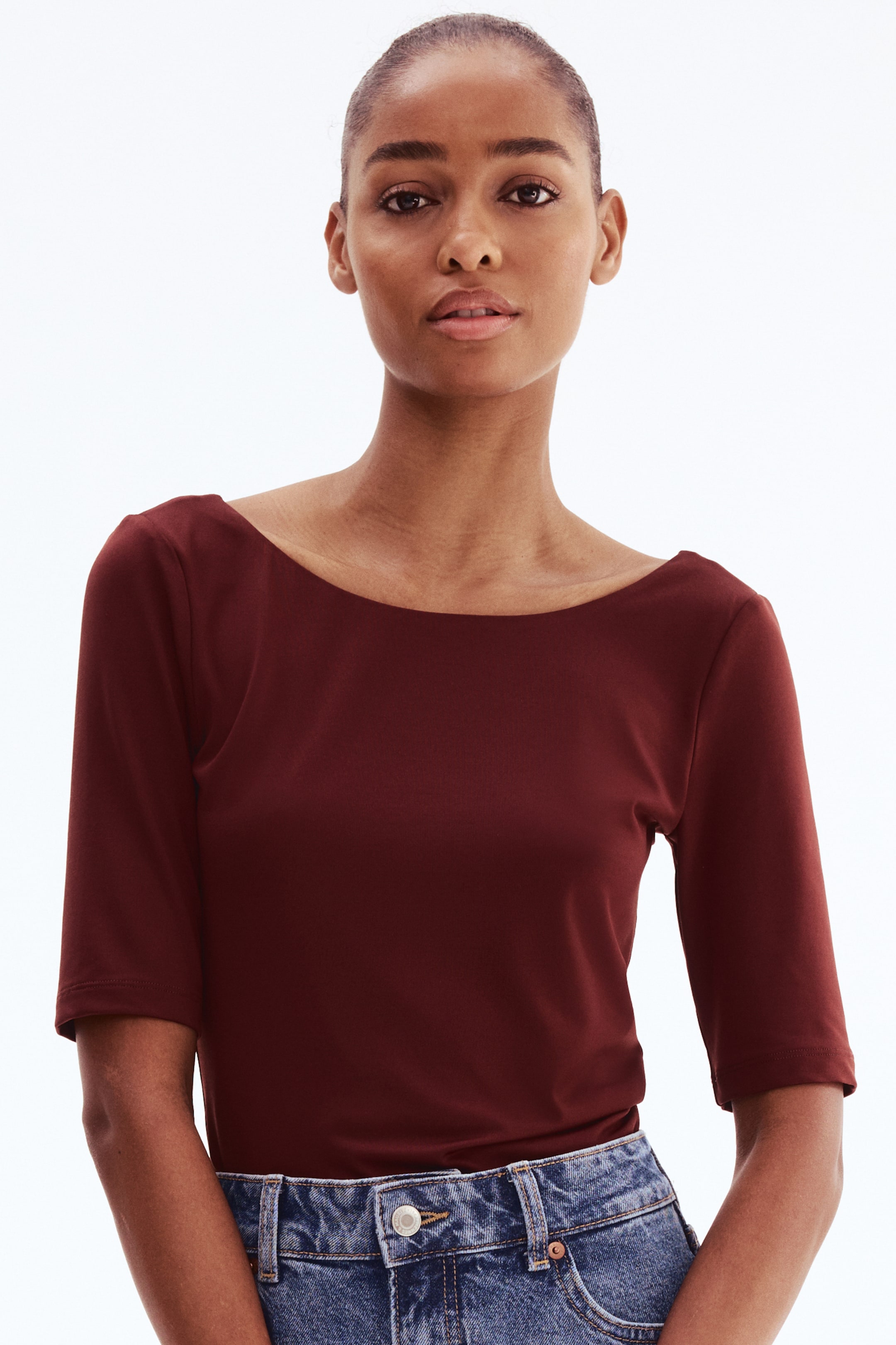 Ballerina-Neckline Top