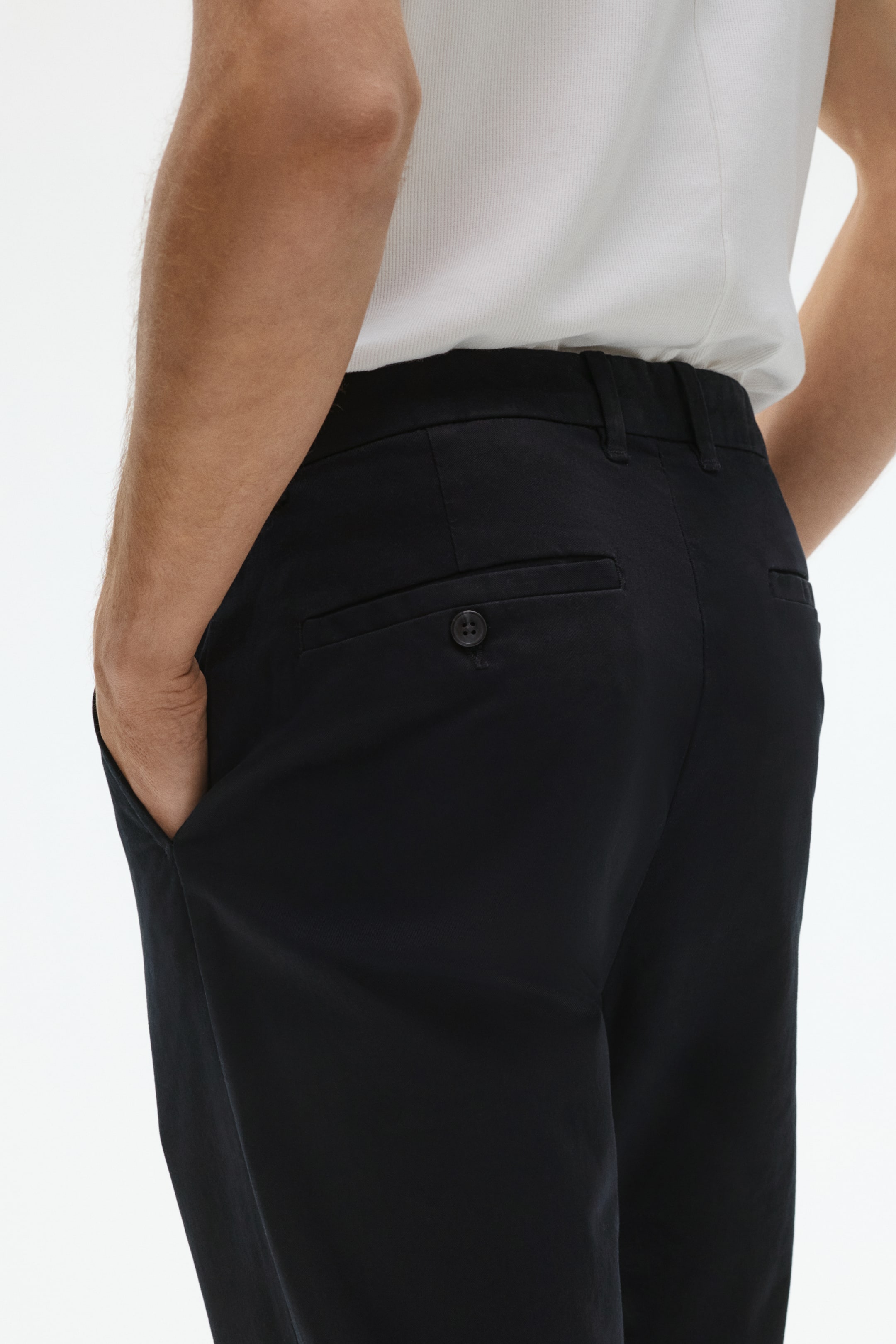 View larger image: Slim-Fit Cotton Chinos - Black - Men | H&M US 5