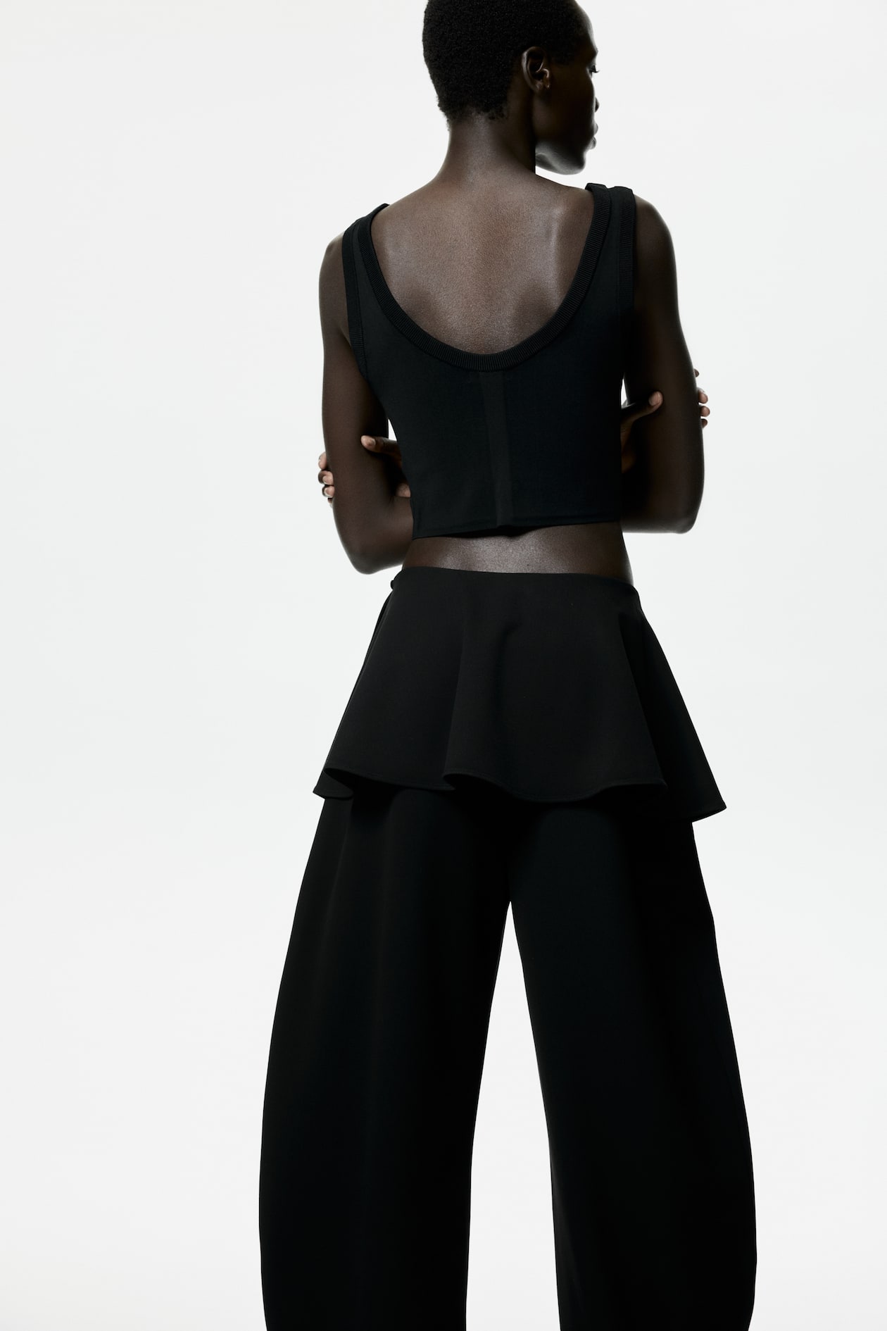 Skirt-Layered Barrel-Leg Pants - image 2