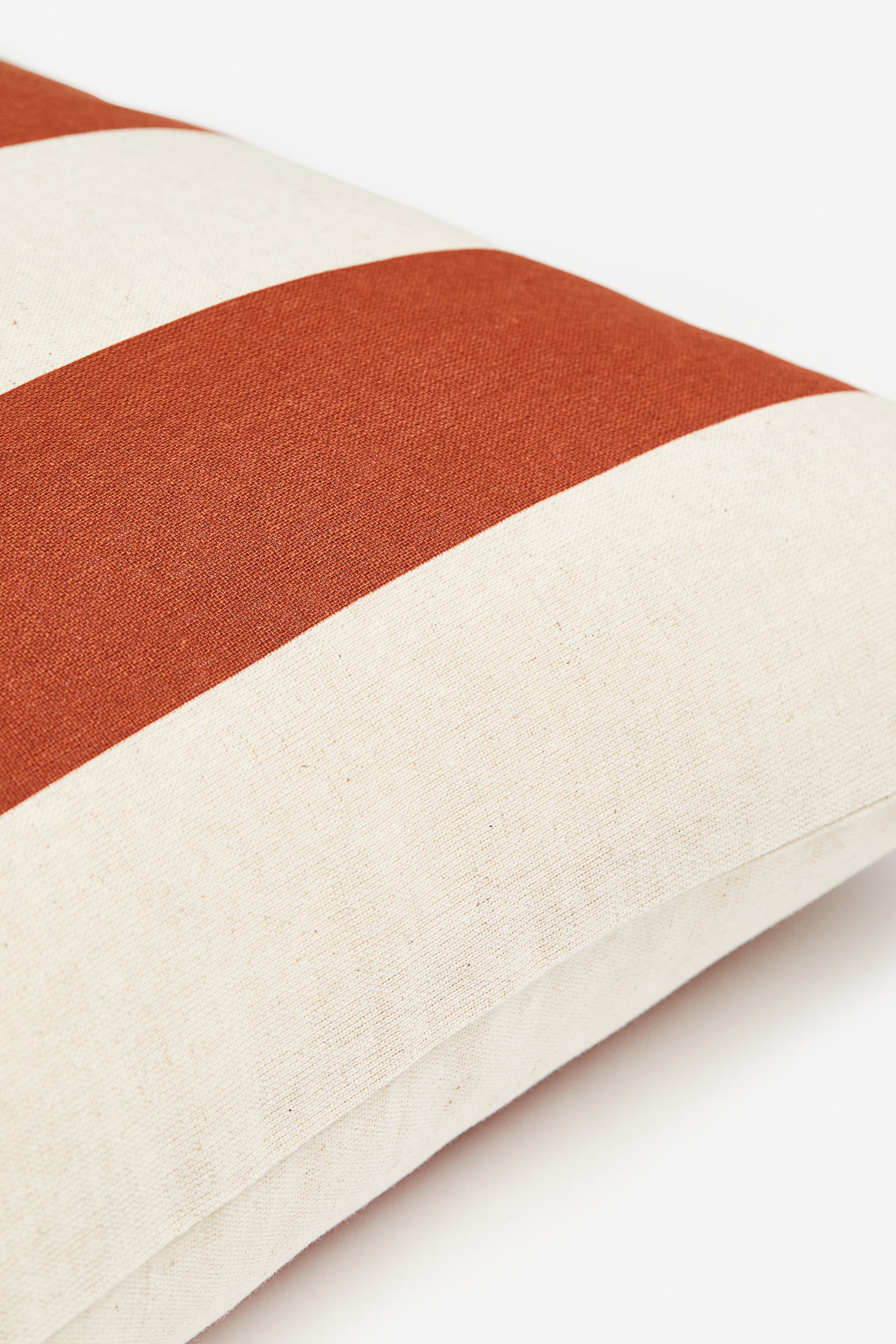 Striped linenblend cushion cover Dark orange/White Home All H&M GB