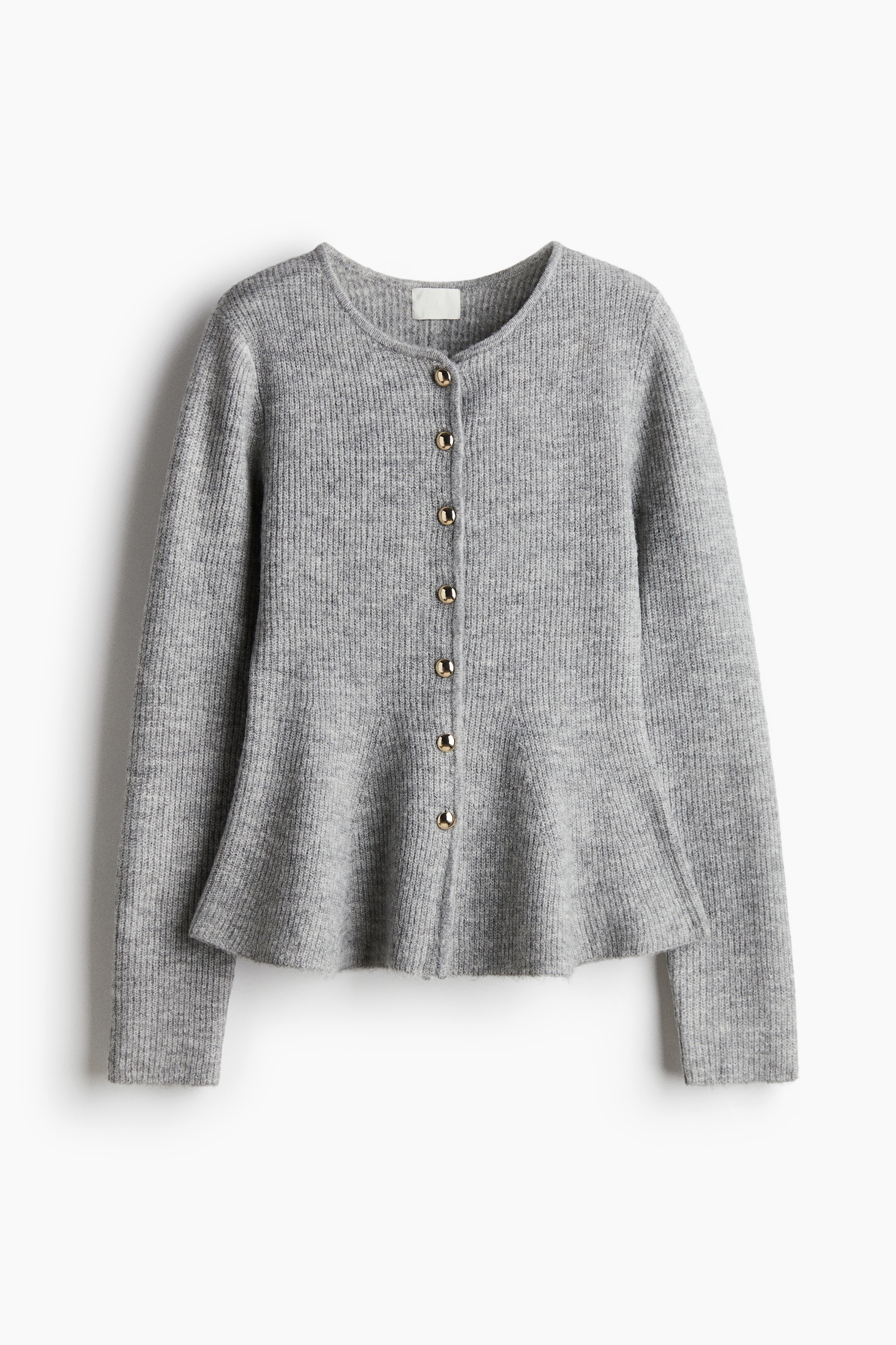 Rib-Knit Peplum Cardigan - Black - Ladies | H&M US