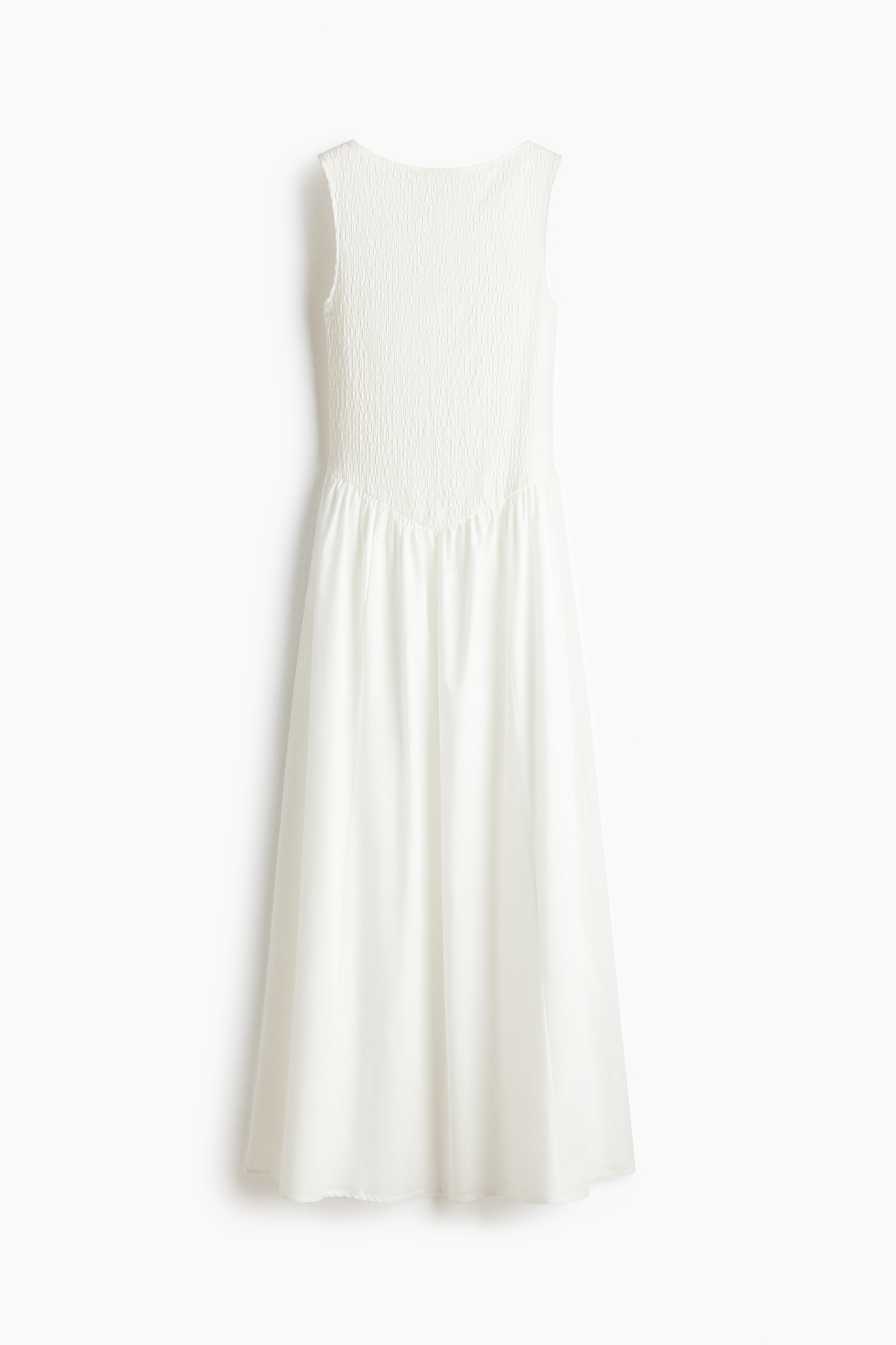 Boat-Neck Midi Dress - White/Dark brown