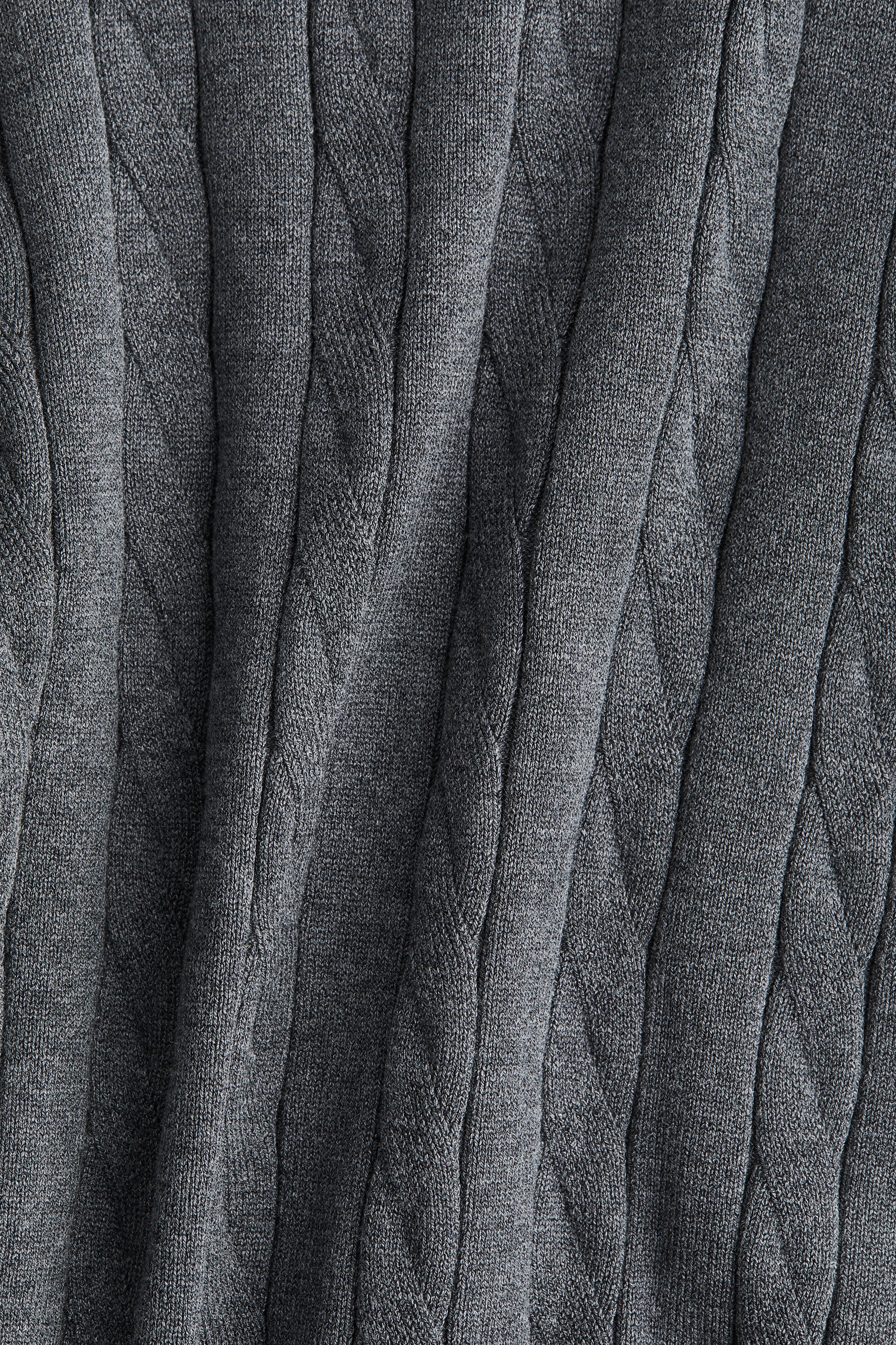 Cable-knit polo shirt