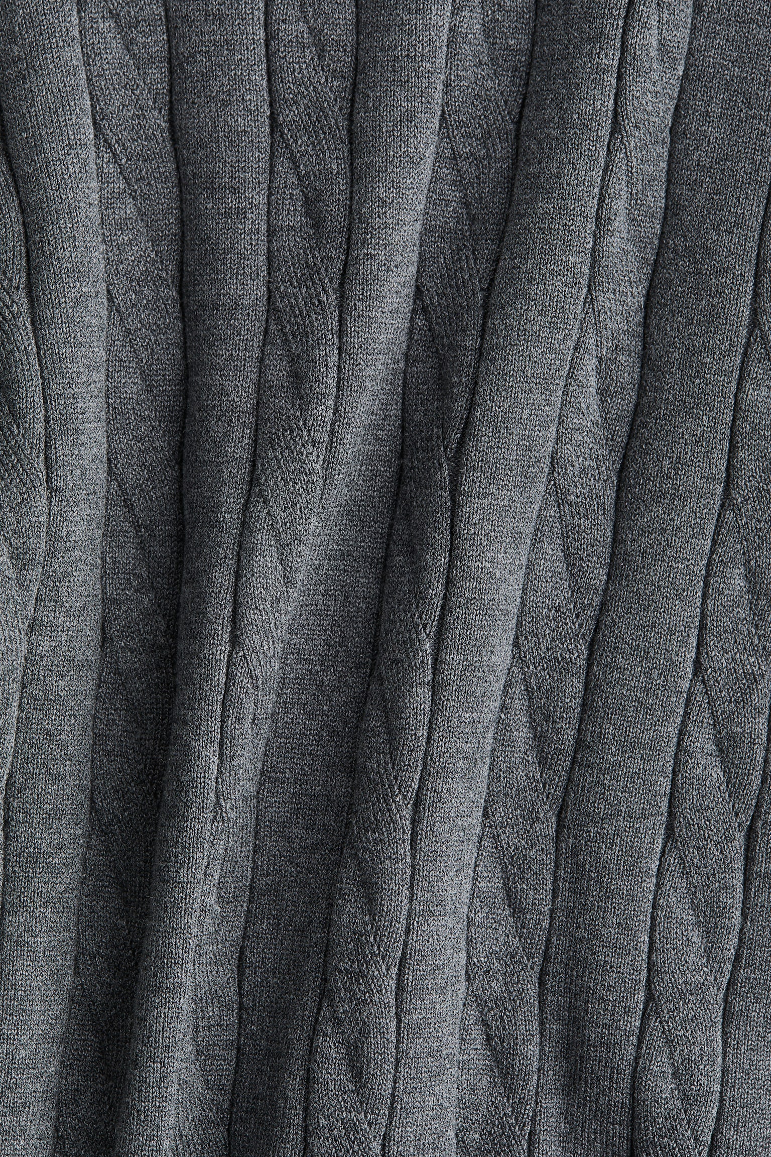 Женское поло H&M Cable-Knit Polo Shirt, цвет: Серый меланжевый — фото 2