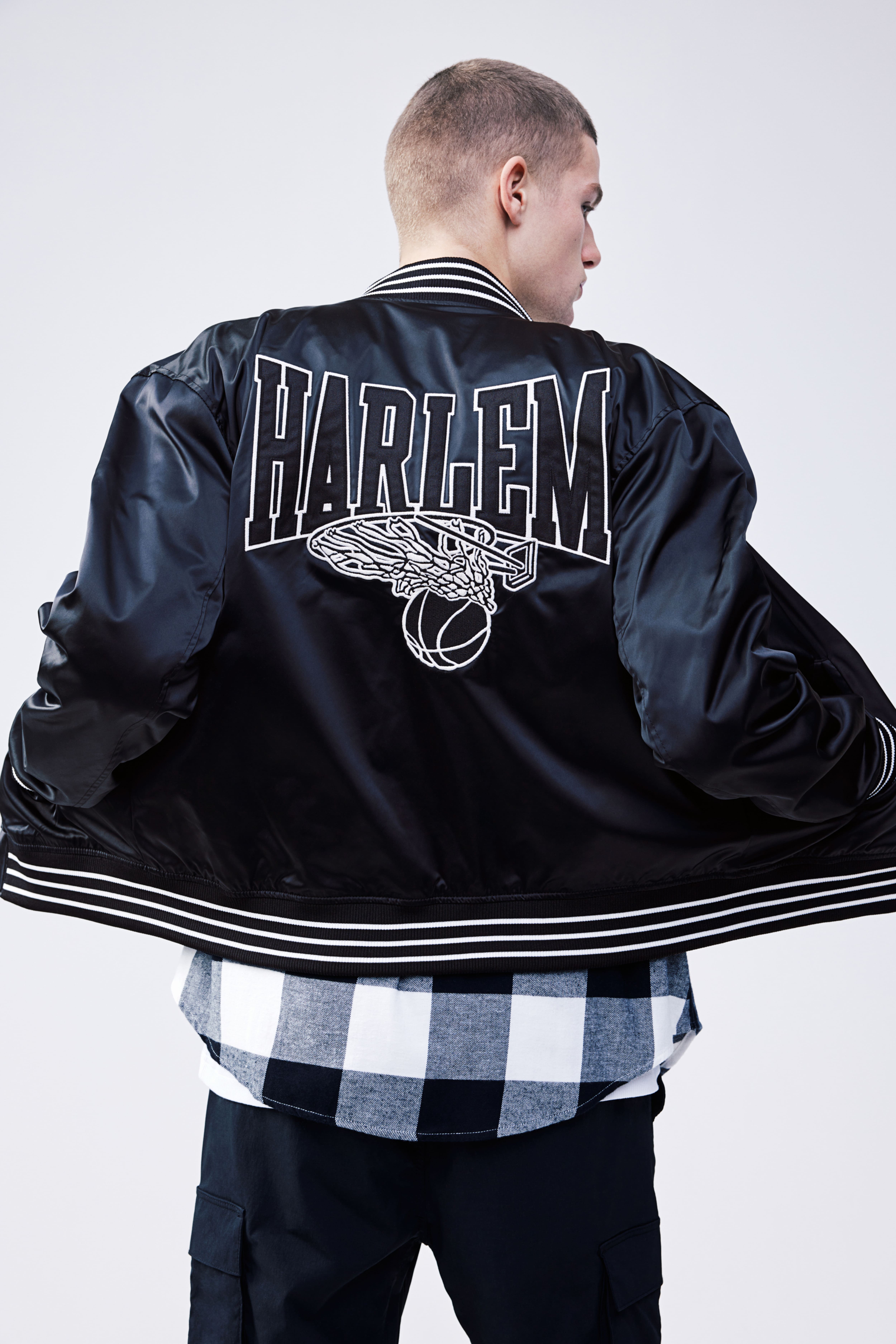 Satin baseball jacket