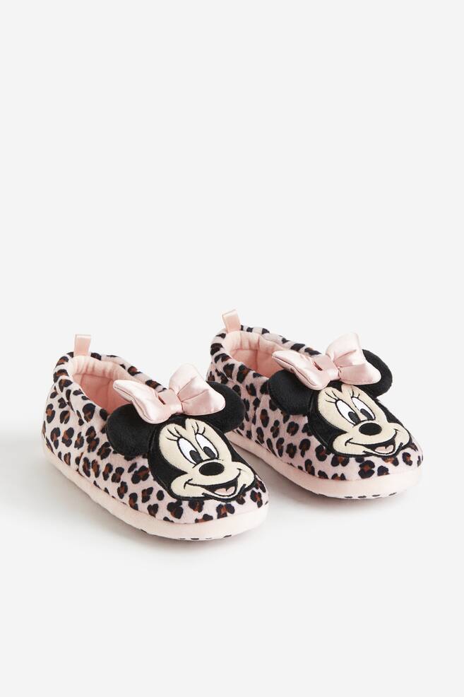 Appliquéd slippers - Light pink/Minnie Mouse - 1