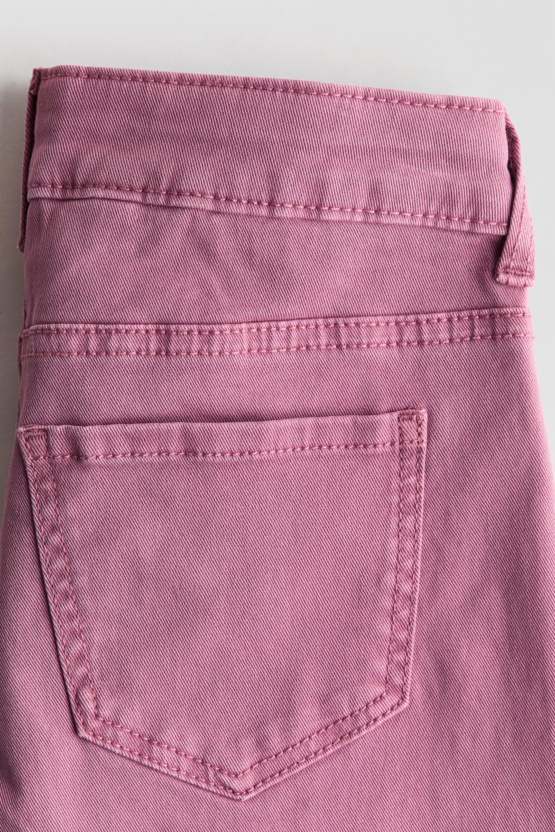 Wide-Leg Twill Pants