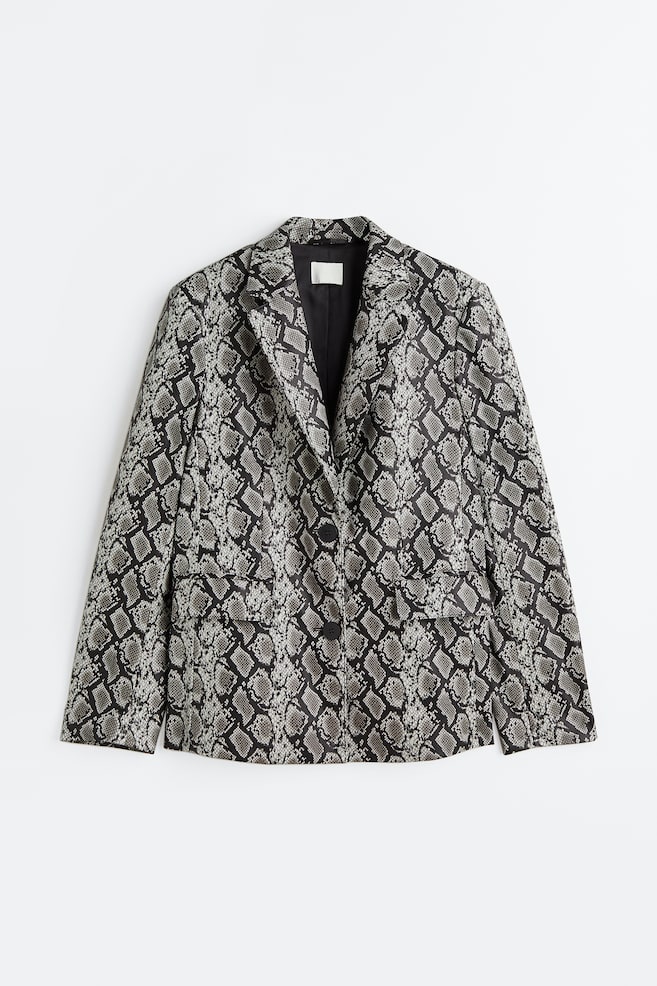 Patterned blazer - Grey/Snakeskin-patterned - 1